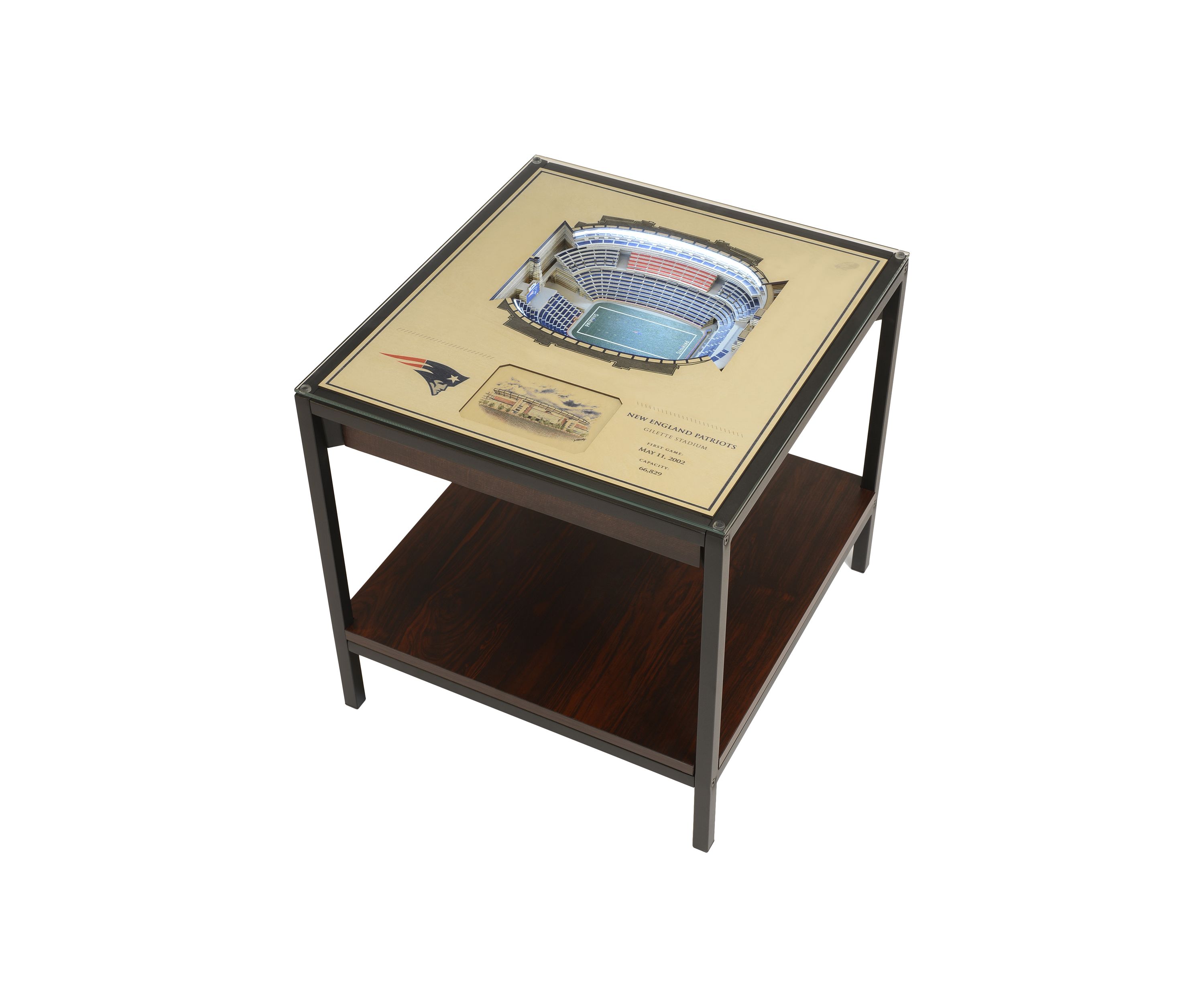 YouTheFan NFL New England Patriots 25-Layer StadiumViews Lighted End Table - Gillette Stadium