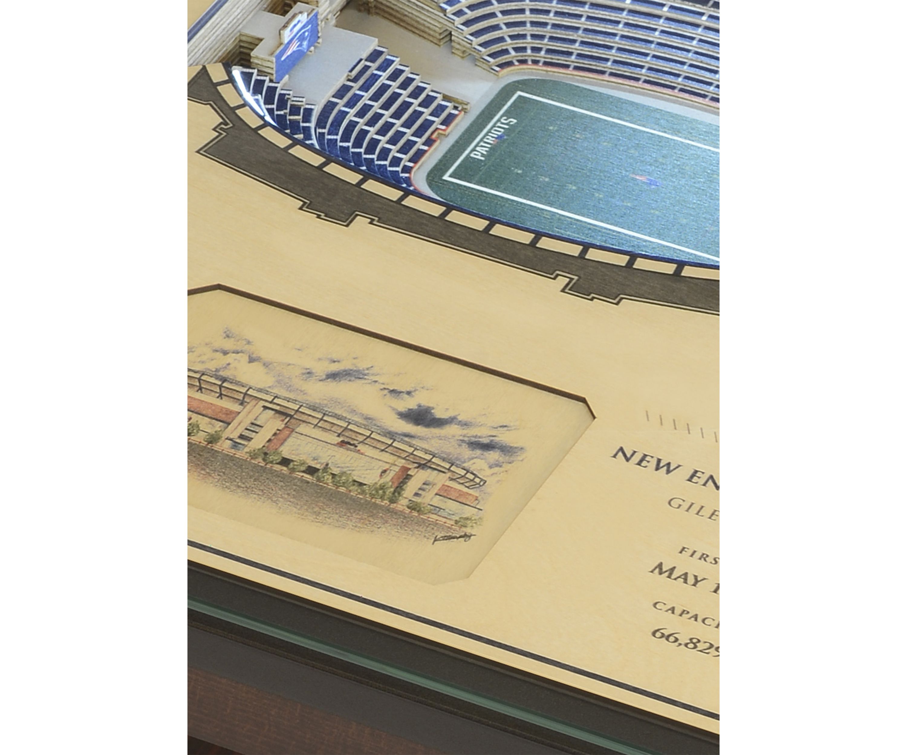 YouTheFan NFL New England Patriots 25-Layer StadiumViews Lighted End Table - Gillette Stadium