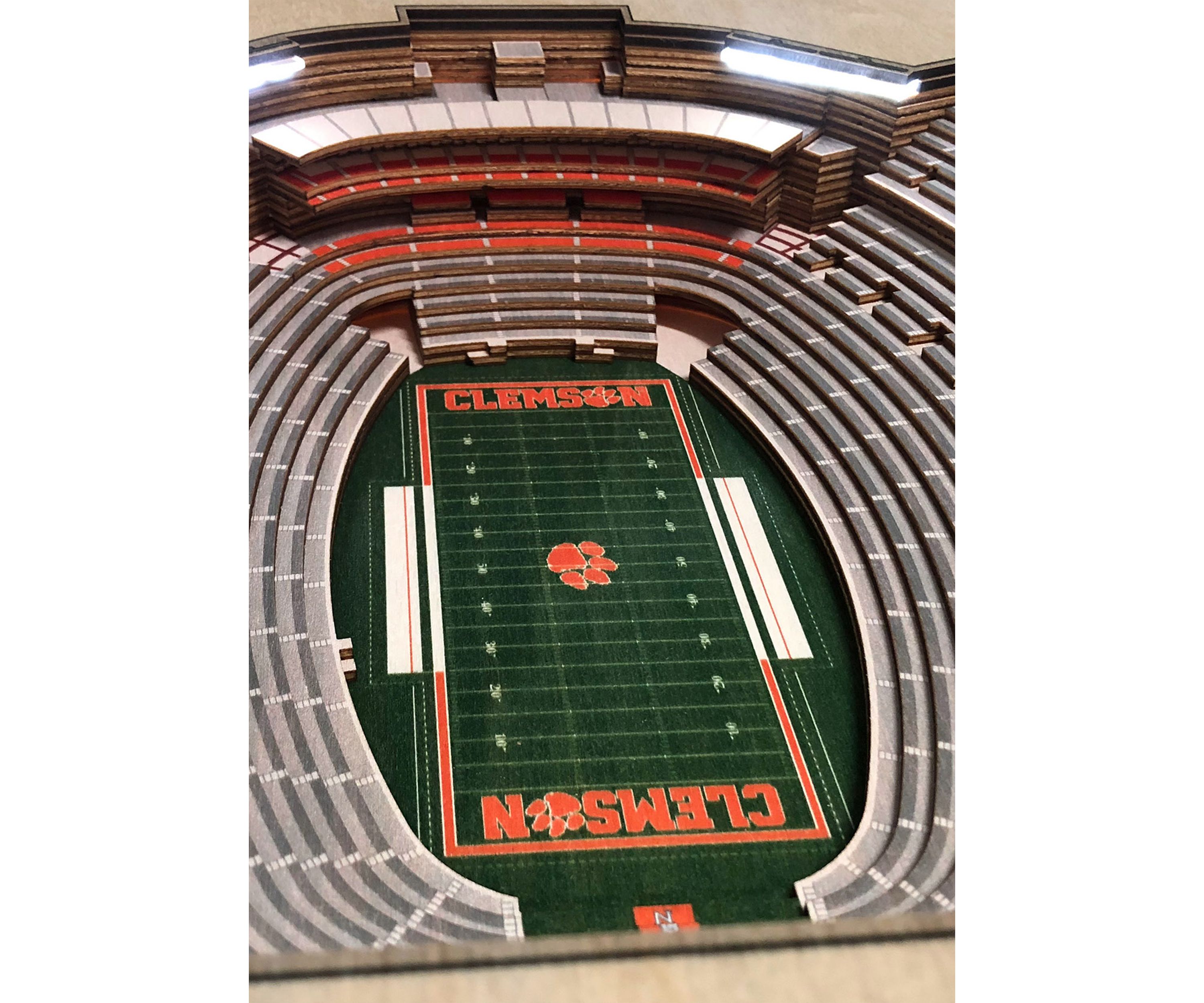 YouTheFan NCAA Clemson Tigers 25-Layer StadiumViews Lighted End Table - Memorial Stadium