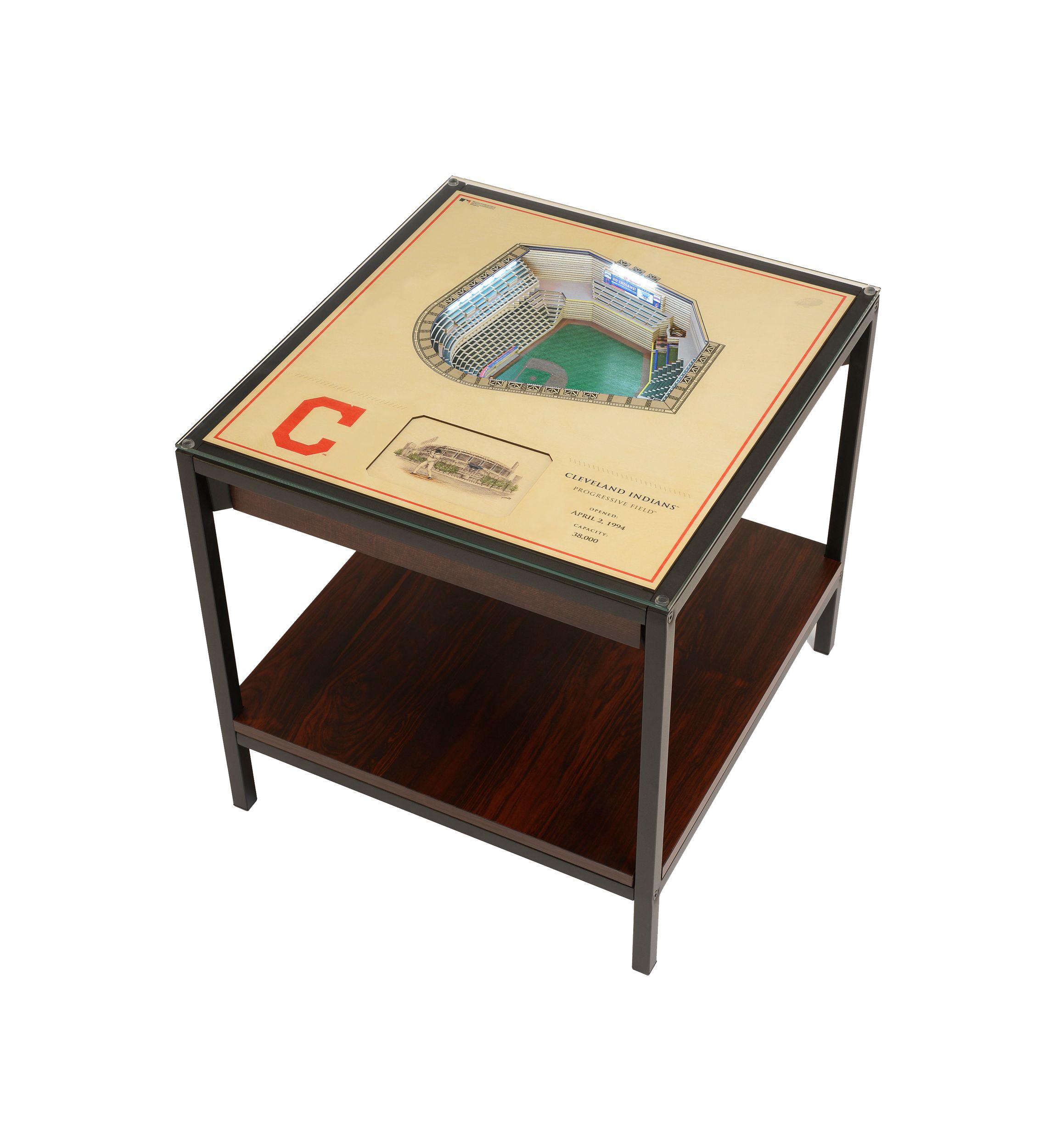 MLB Cleveland Indians 25-Layer StadiumViews Lighted End Table - Progressive Field