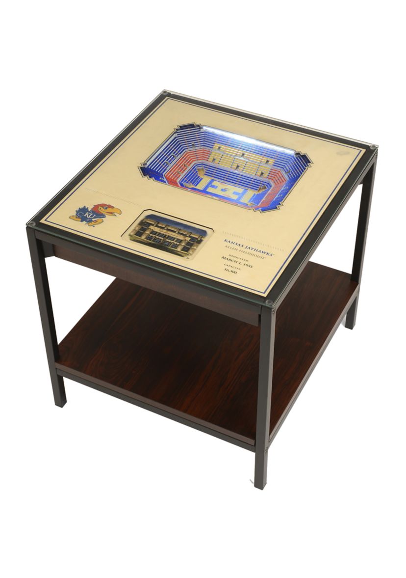 YouTheFan NCAA Kansas Jayhawks 25-Layer StadiumViews Lighted End Table - Allen Fieldhouse