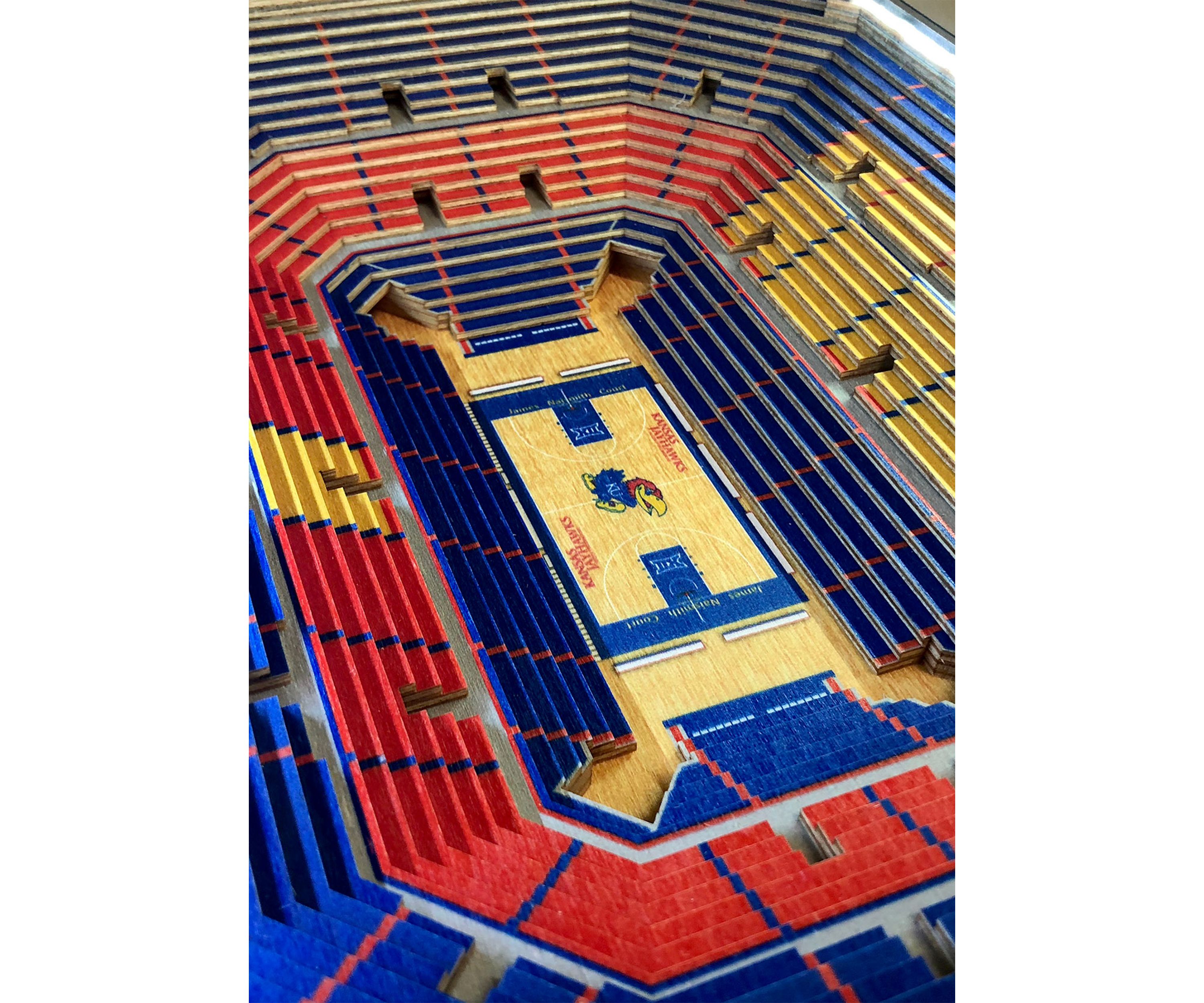 YouTheFan NCAA Kansas Jayhawks 25-Layer StadiumViews Lighted End Table - Allen Fieldhouse