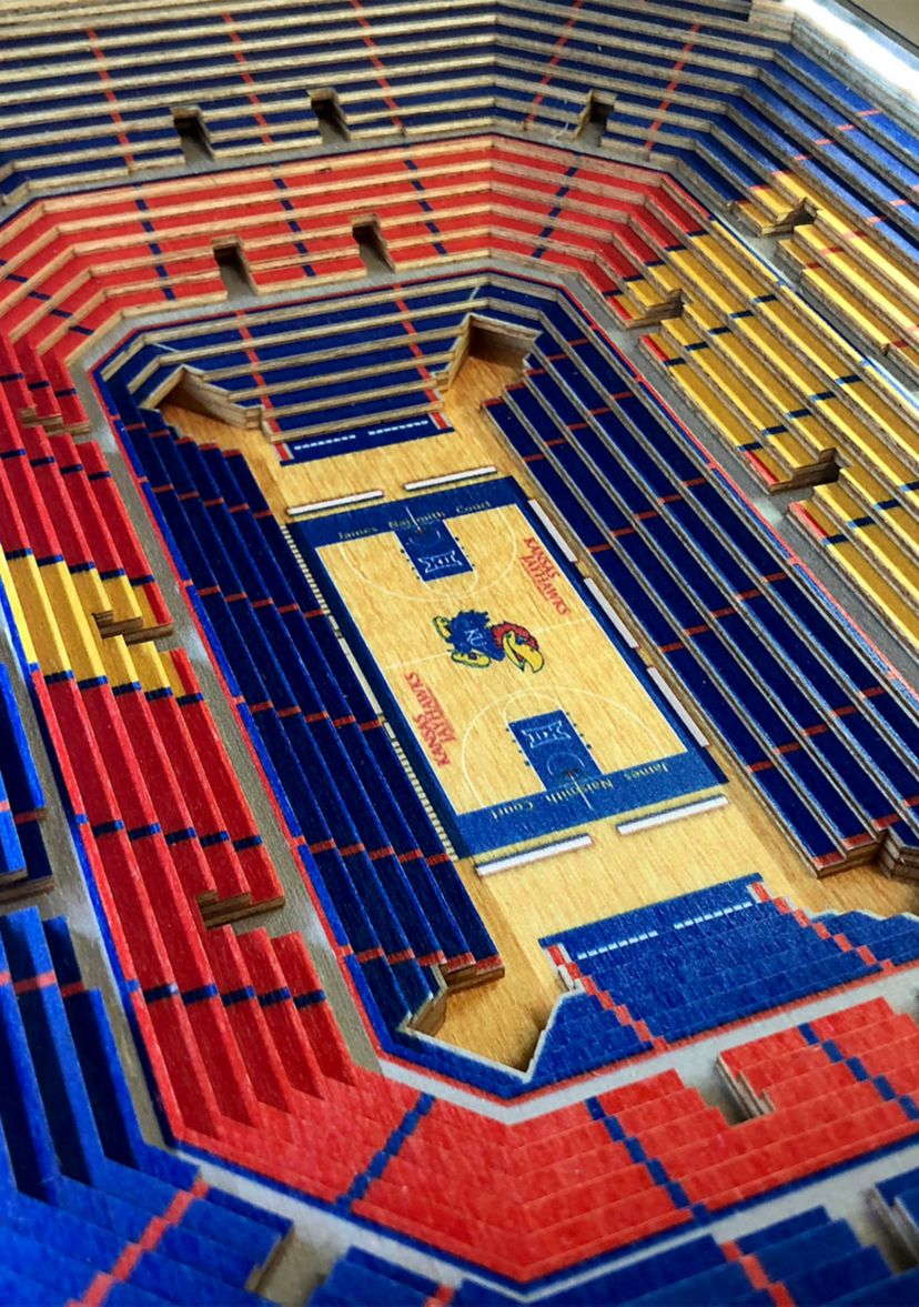 YouTheFan NCAA Kansas Jayhawks 25-Layer StadiumViews Lighted End Table - Allen Fieldhouse