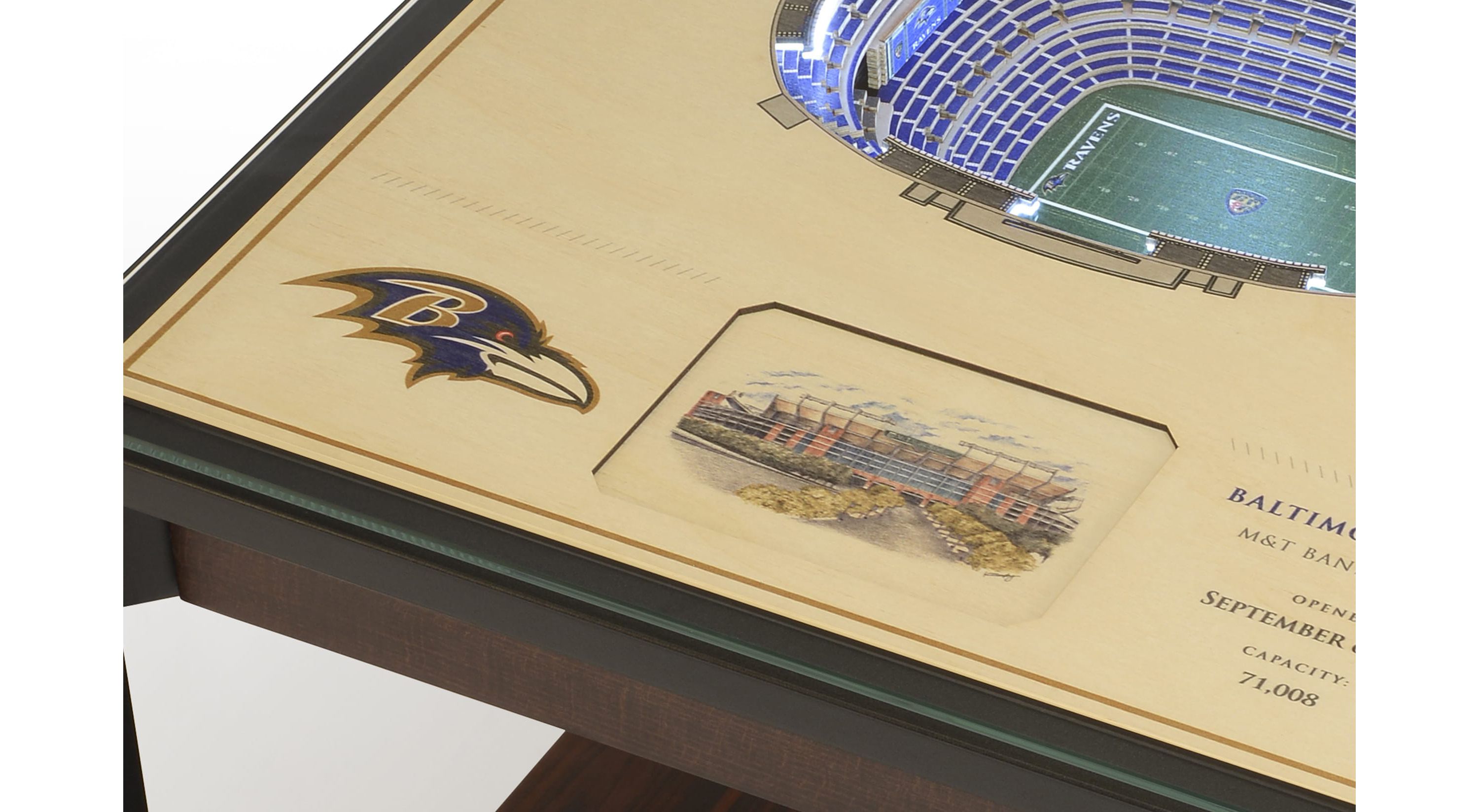 YouTheFan NFL Baltimore Ravens 25-Layer StadiumViews Lighted End Table - M&T Bank Stadium