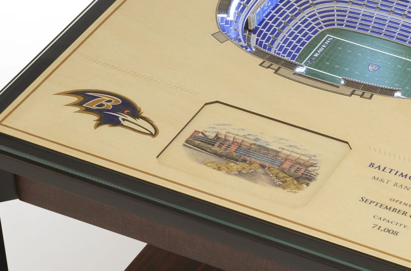 YouTheFan NFL Baltimore Ravens 25-Layer StadiumViews Lighted End Table - M&T Bank Stadium