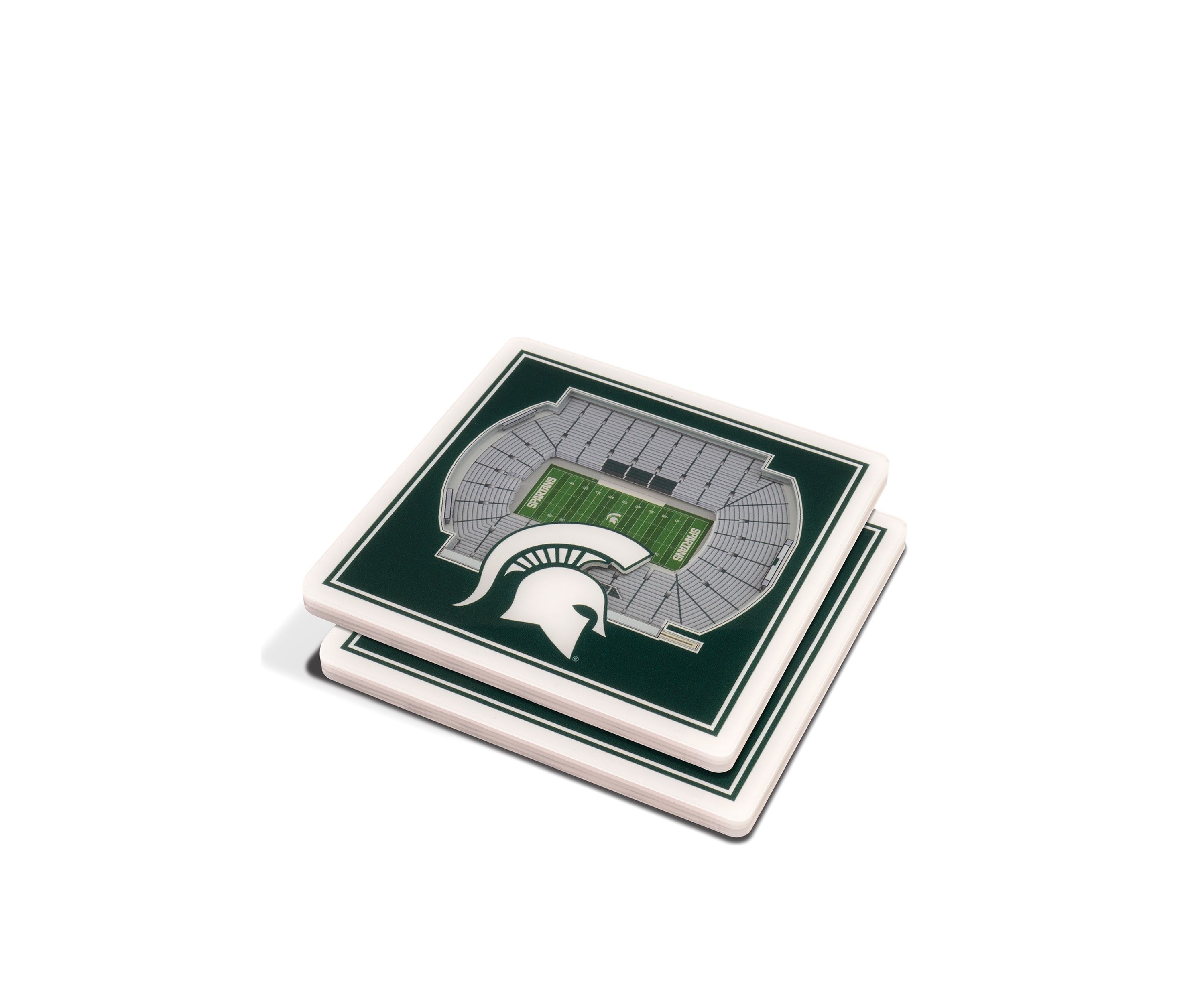 YouTheFan NCAA Michigan State Spartans 3D StadiumView Coasters - Spartan Stadium