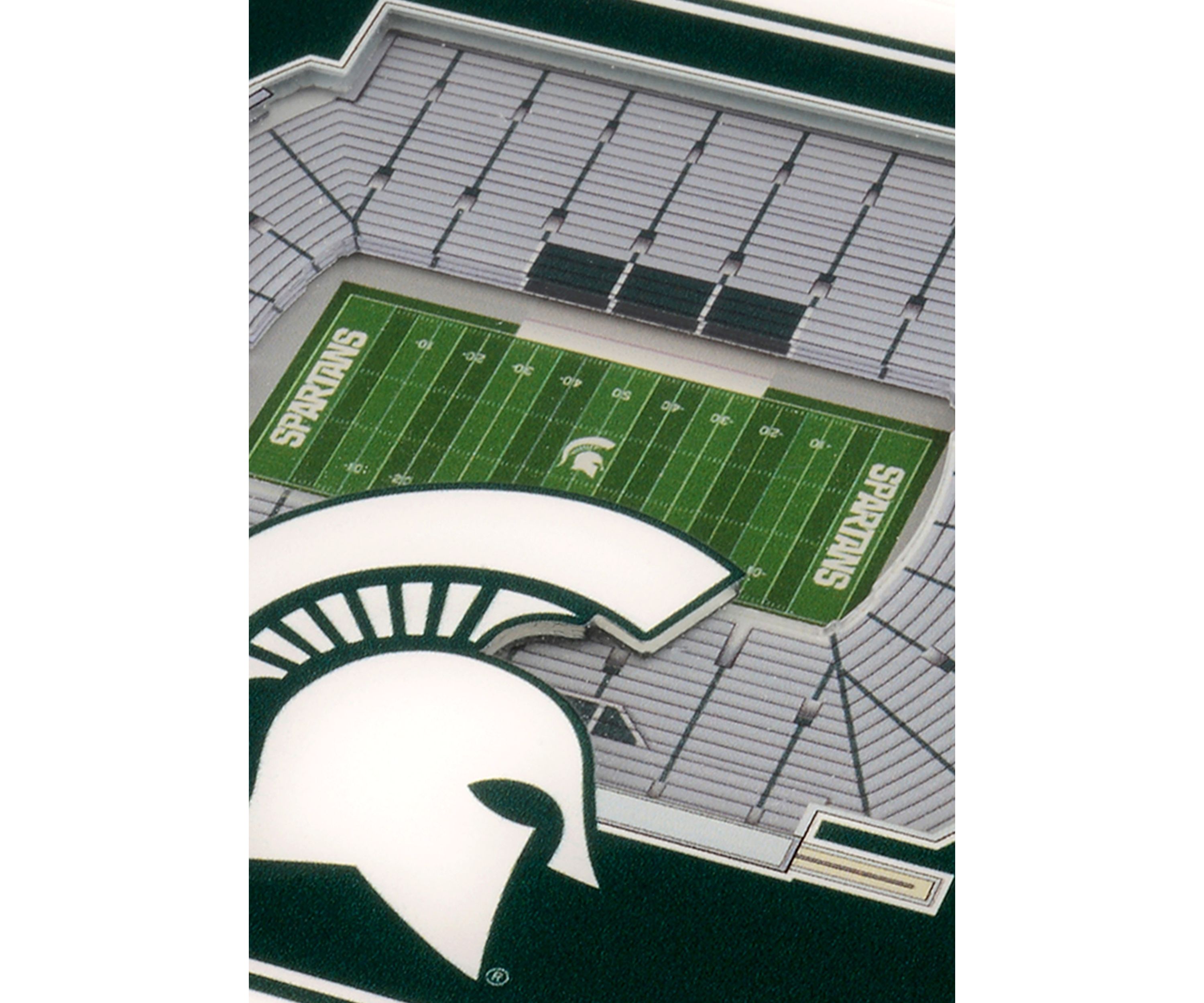 YouTheFan NCAA Michigan State Spartans 3D StadiumView Coasters - Spartan Stadium