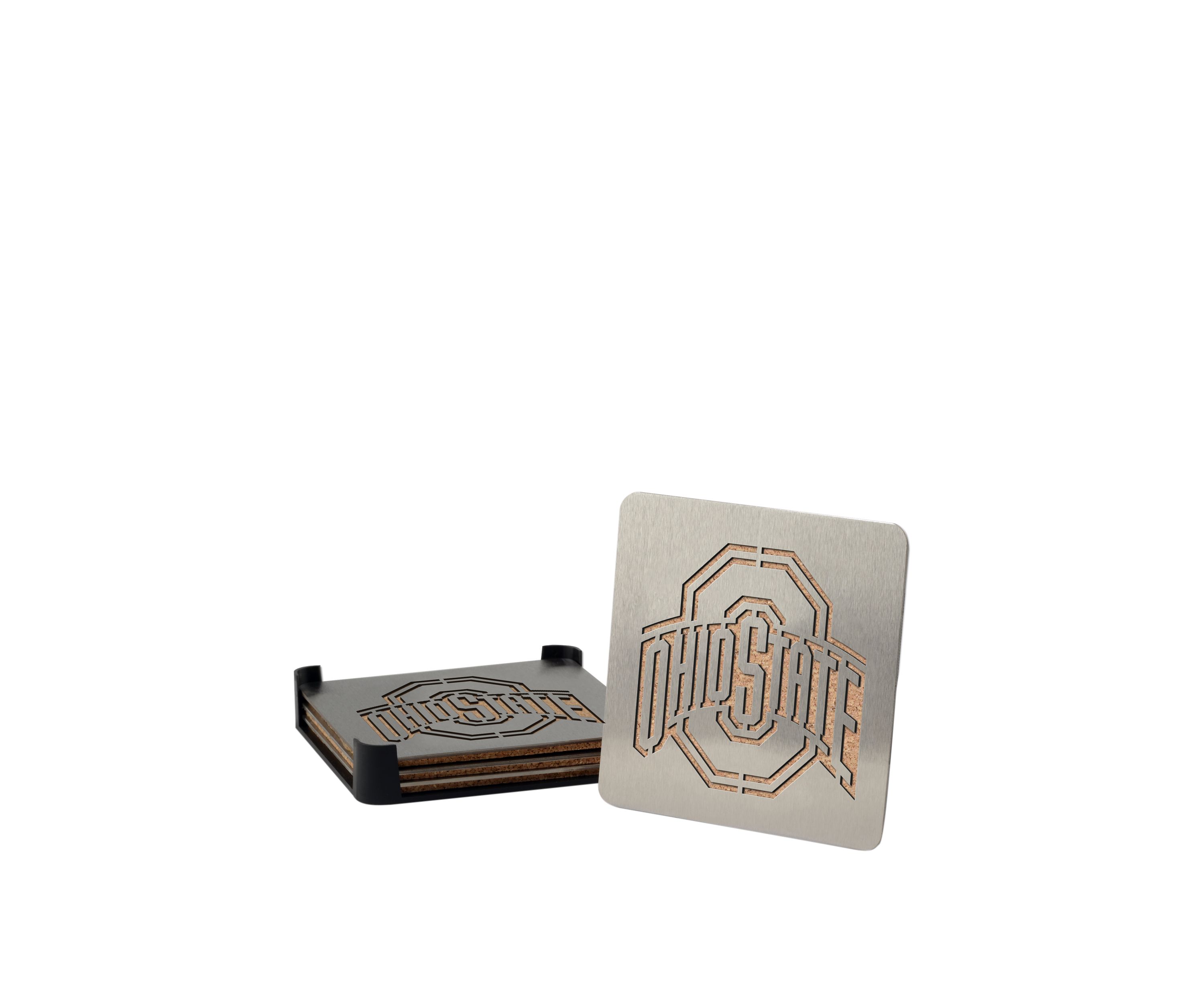 YouTheFan NCAA Ohio State Buckeyes Boasters, 4-Piece Coaster Set