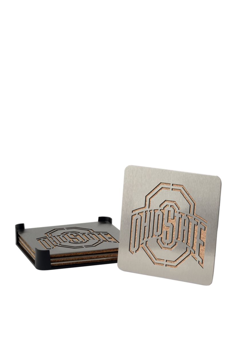 YouTheFan NCAA Ohio State Buckeyes Boasters, 4-Piece Coaster Set