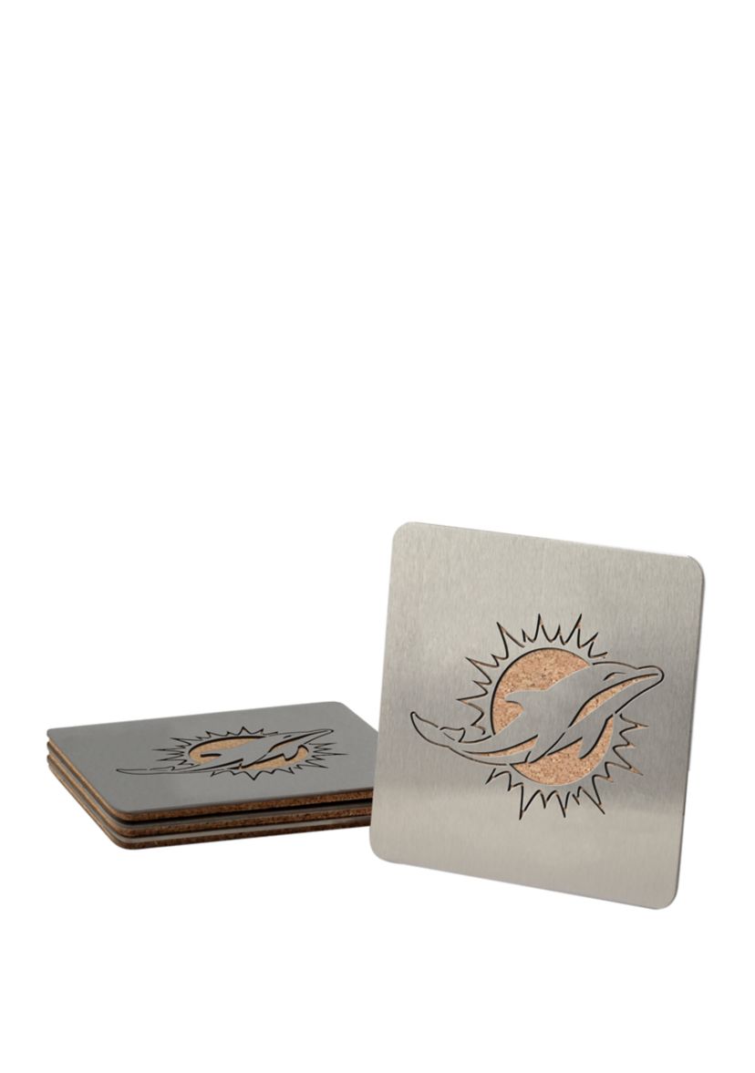 YouTheFan NFL Miami Dolphins Boasters, 4-Piece Coaster Set