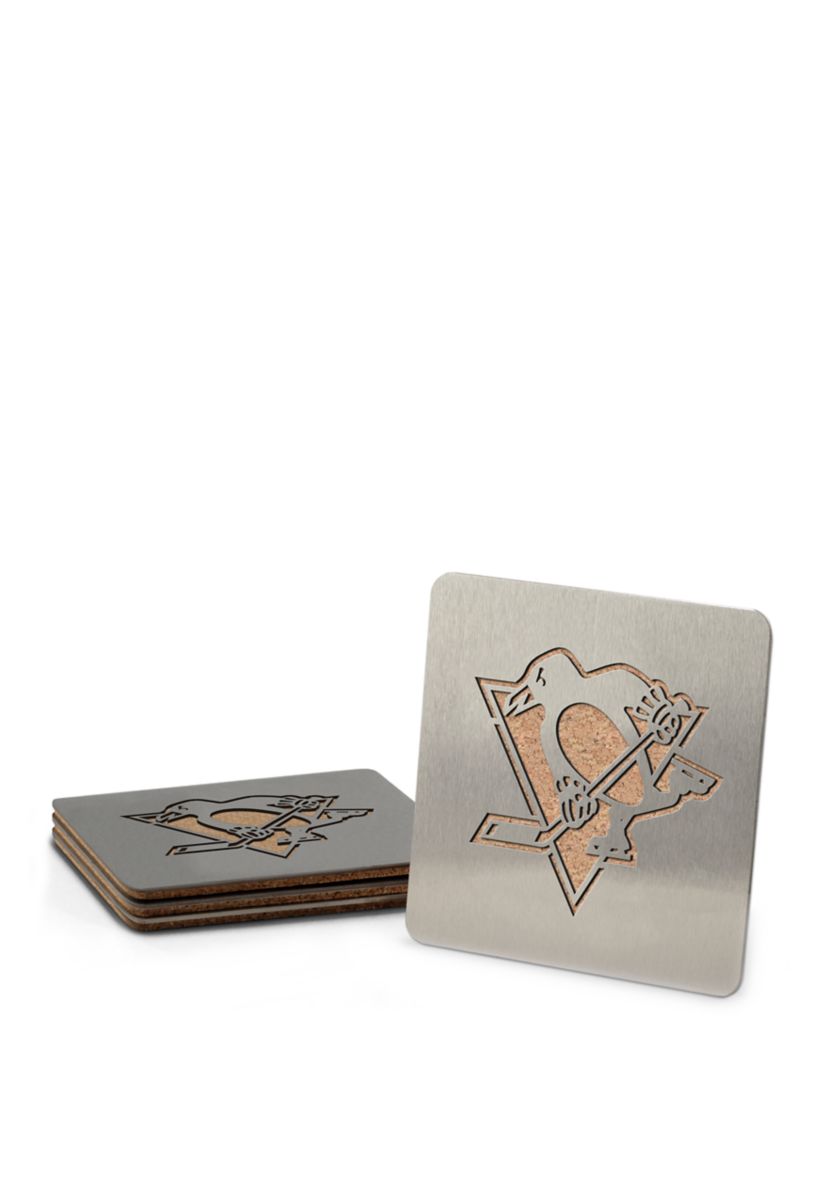 YouTheFan NHL Pittsburgh Penguins Boasters, 4-Piece Coaster Set