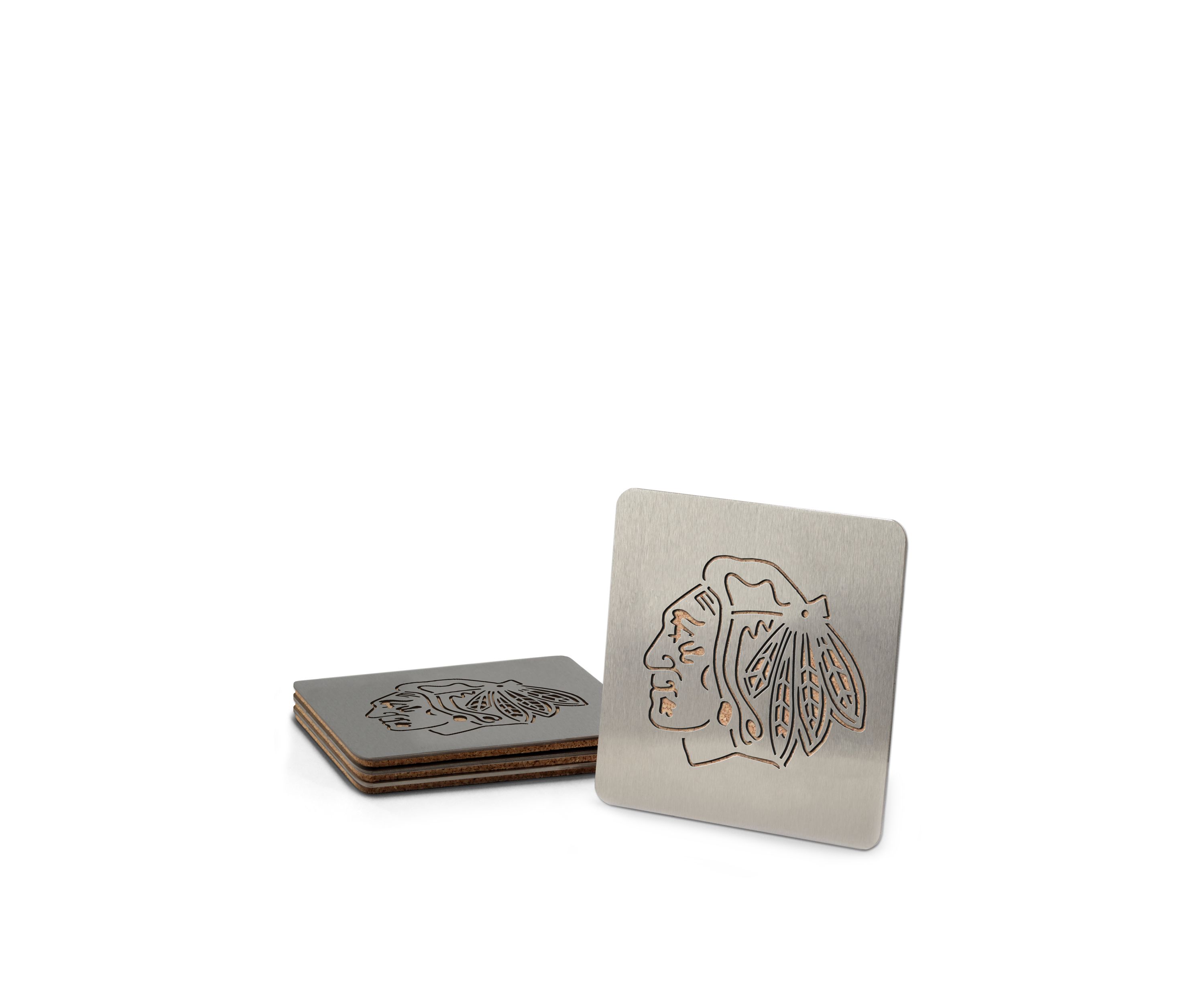 YouTheFan NHL Chicago Blackhawks Boasters, 4-Piece Coaster Set