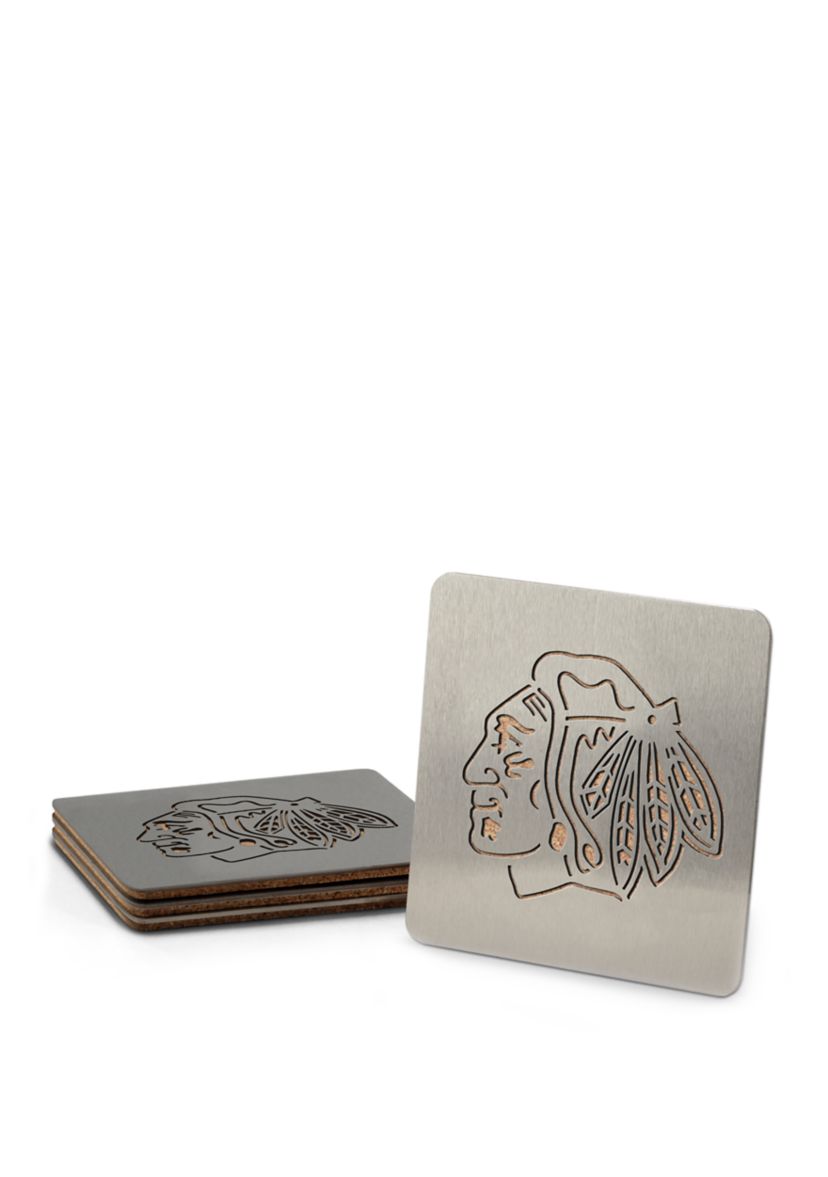 YouTheFan NHL Chicago Blackhawks Boasters, 4-Piece Coaster Set