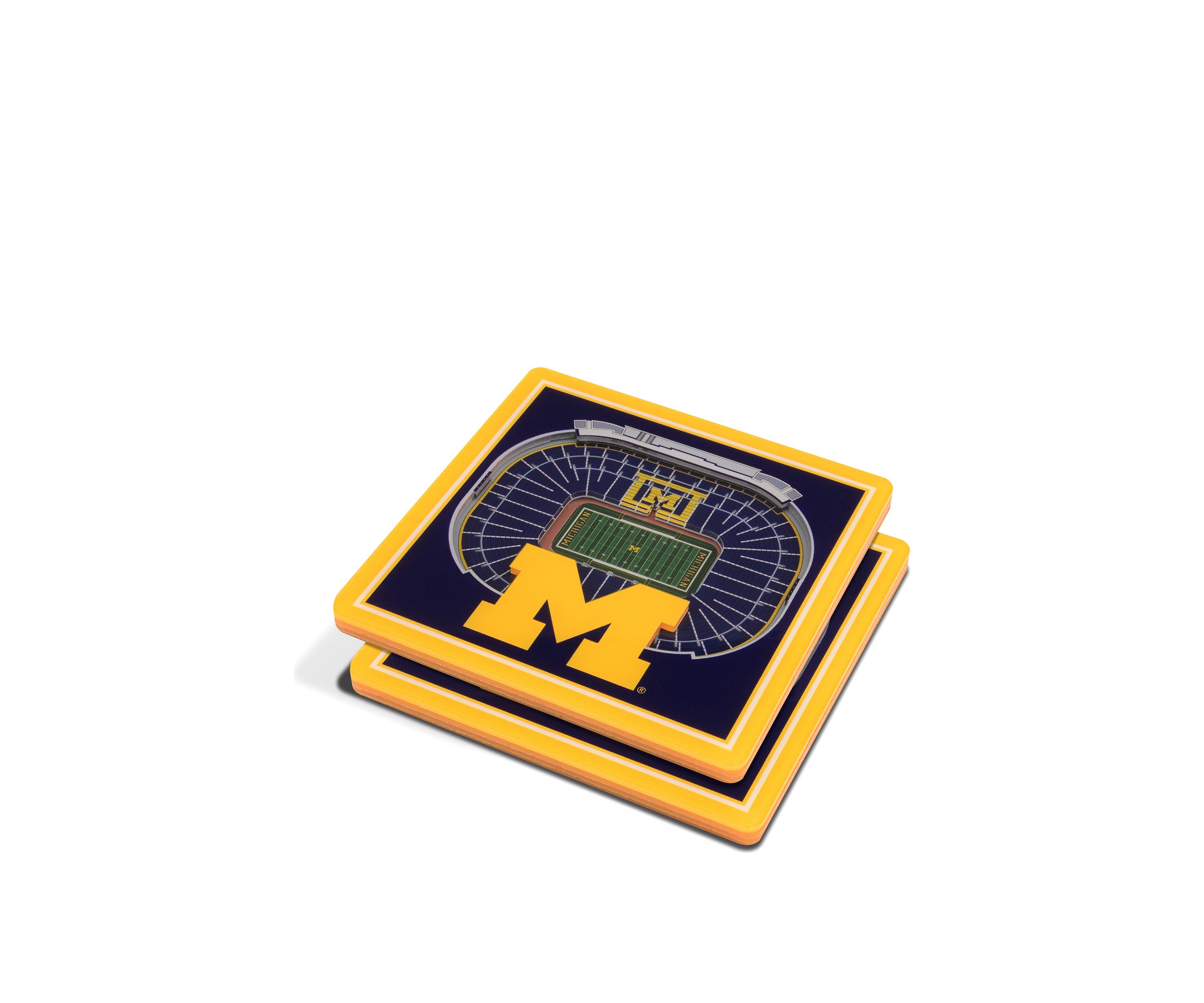 YouTheFan NCAA Michigan Wolverines 3D StadiumView Coasters - Michigan Stadium