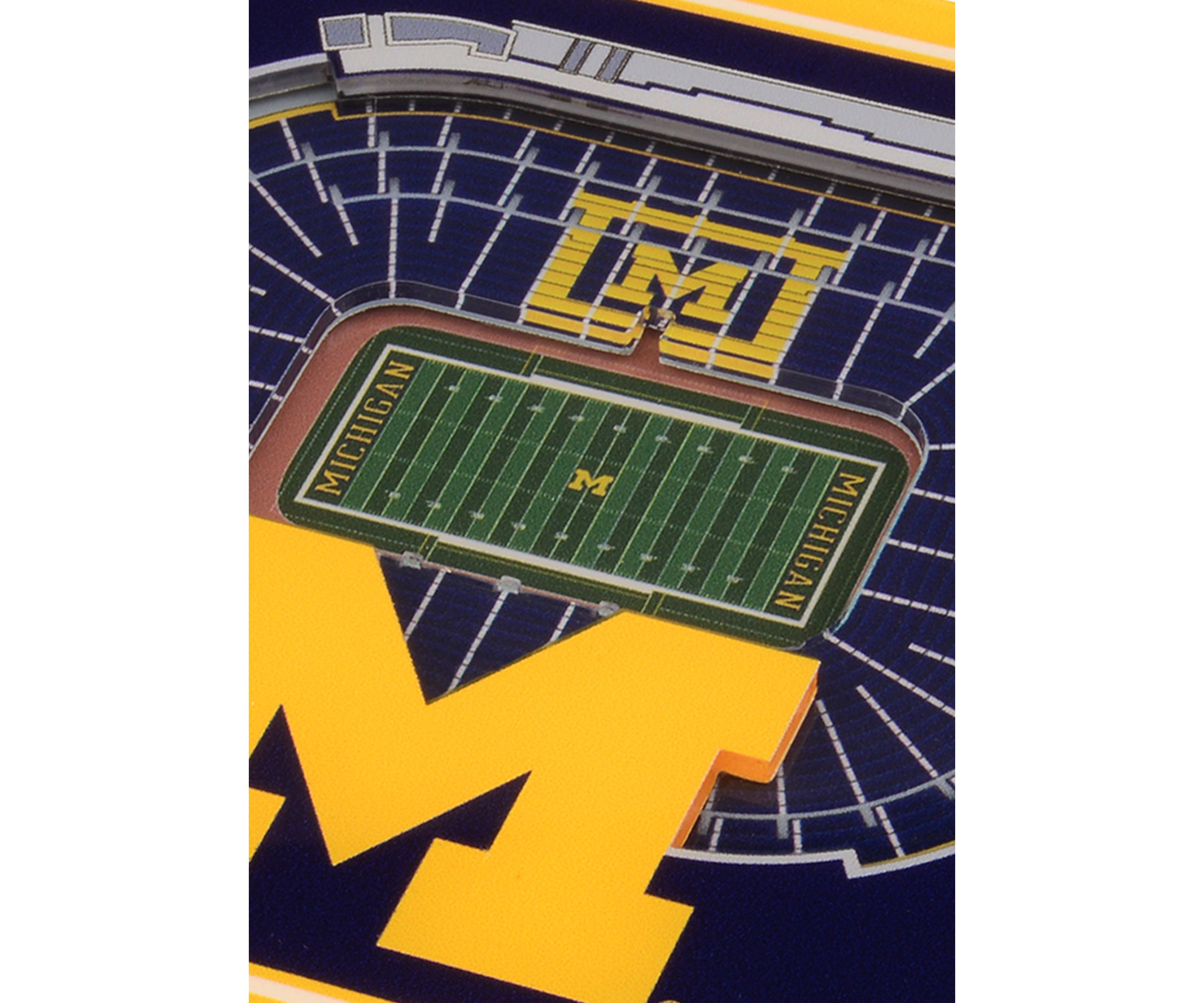 YouTheFan NCAA Michigan Wolverines 3D StadiumView Coasters - Michigan Stadium