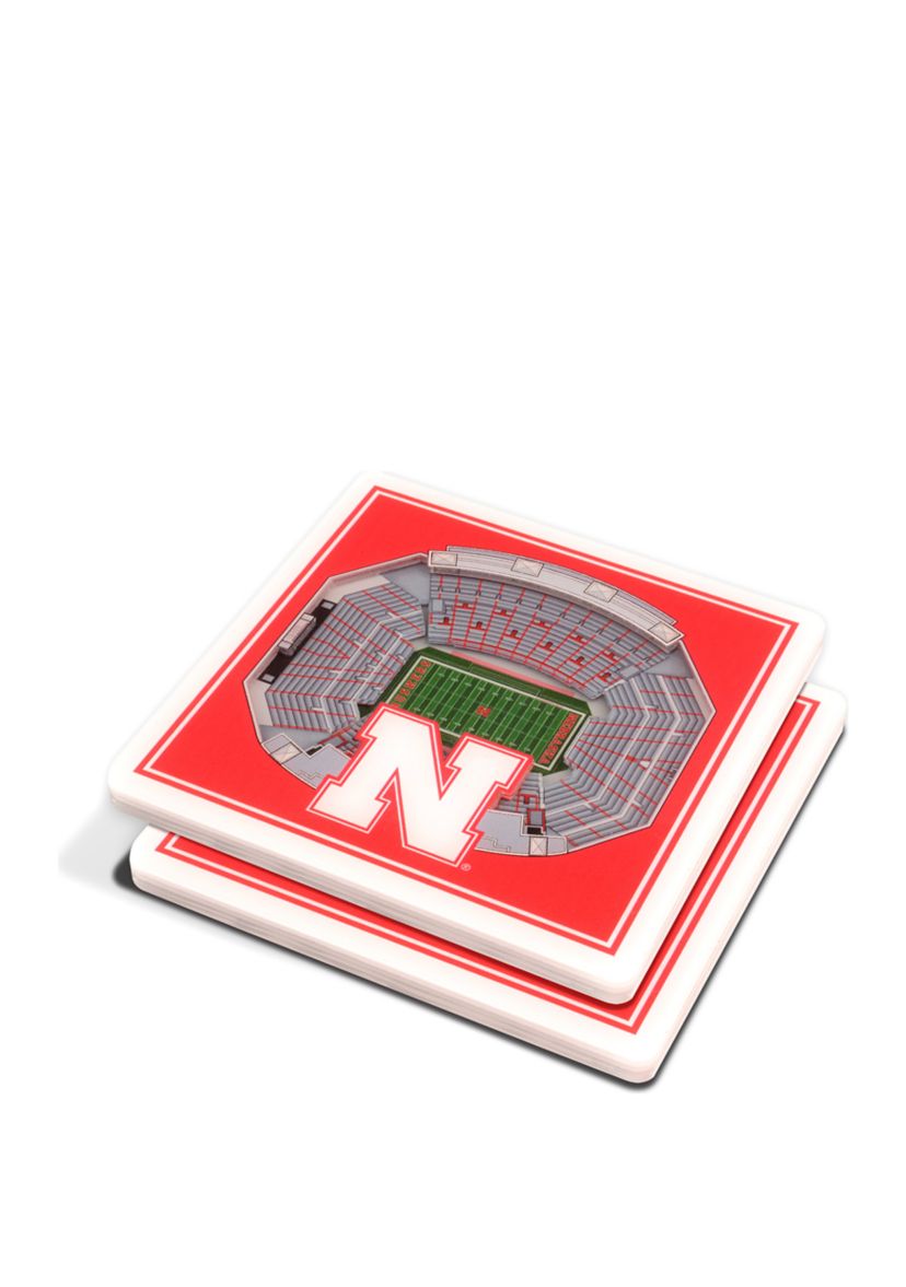 YouTheFan NCAA Nebraska Cornhuskers 3D StadiumView Coasters - Memorial Stadium