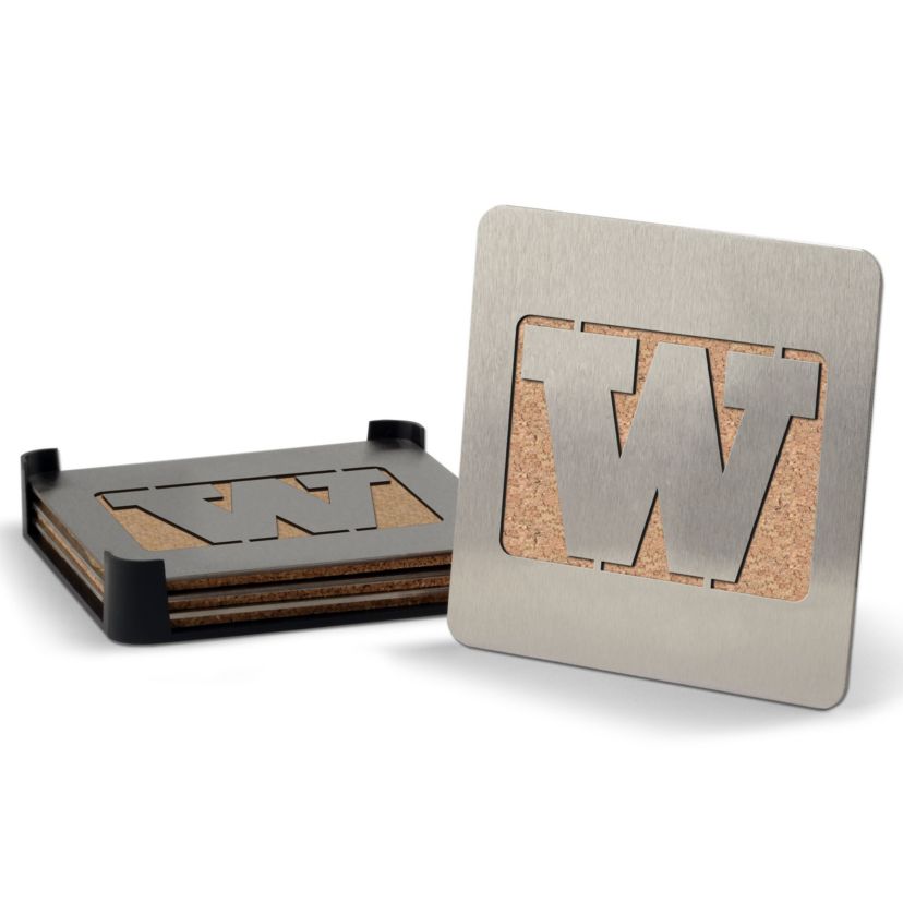 YouTheFan NCAA Washington Huskies Boasters, 4-Piece Coaster Set