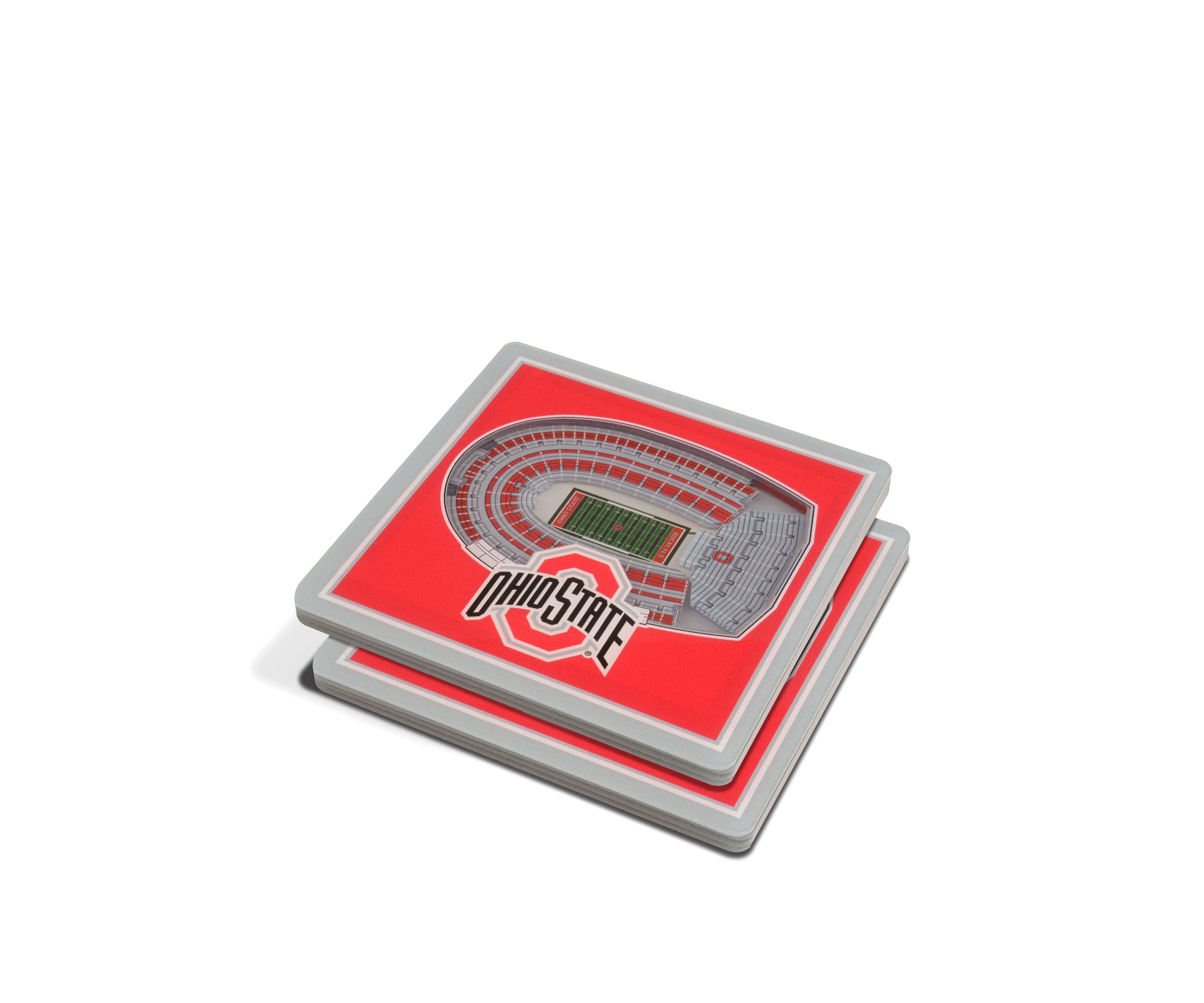 YouTheFan NCAA Ohio State Buckeyes 3D StadiumView Coasters - Ohio Stadium
