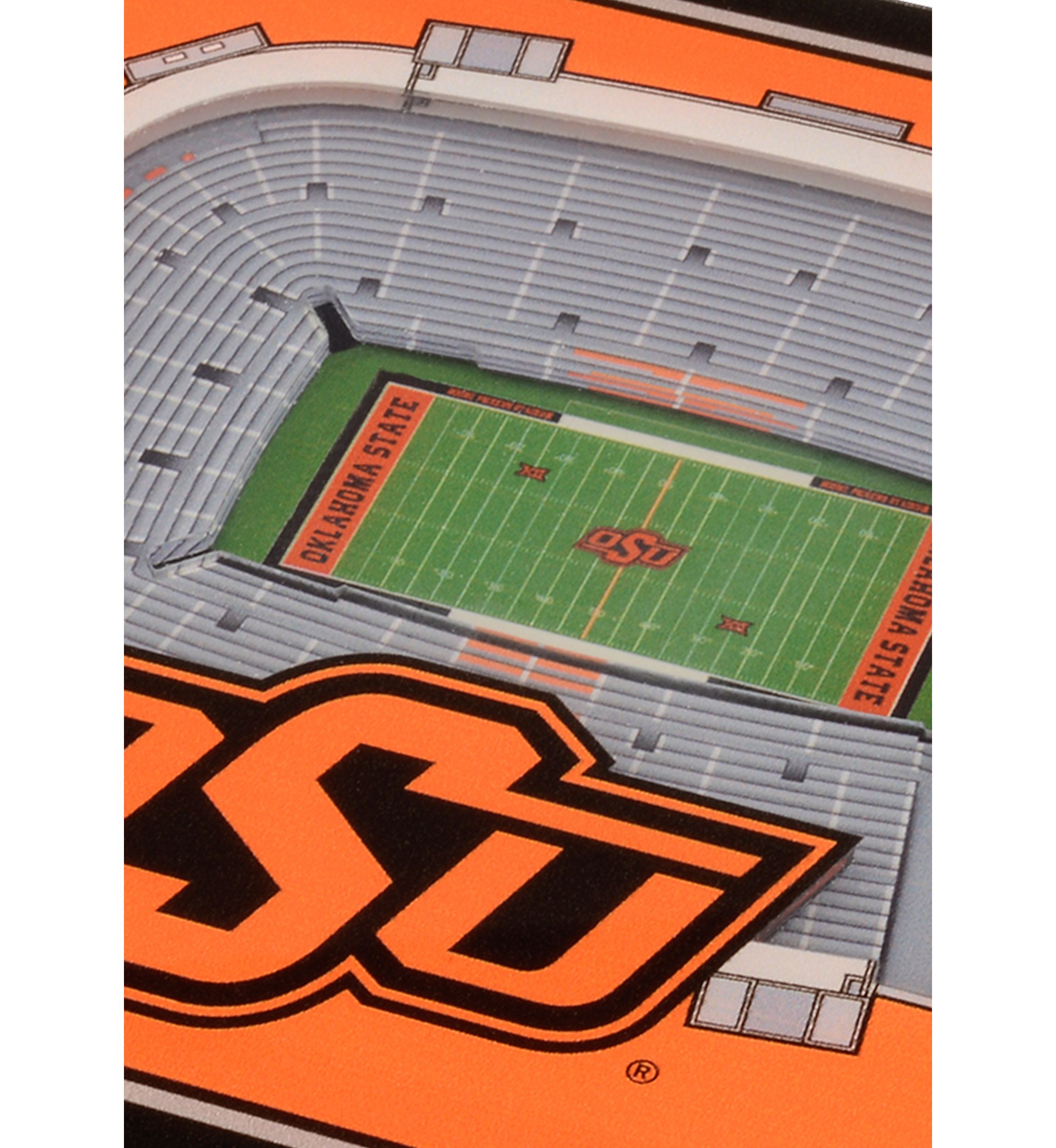 YouTheFan NCAA Oklahoma State Cowboys 3D StadiumView Coasters - Boone Pickens Stadium