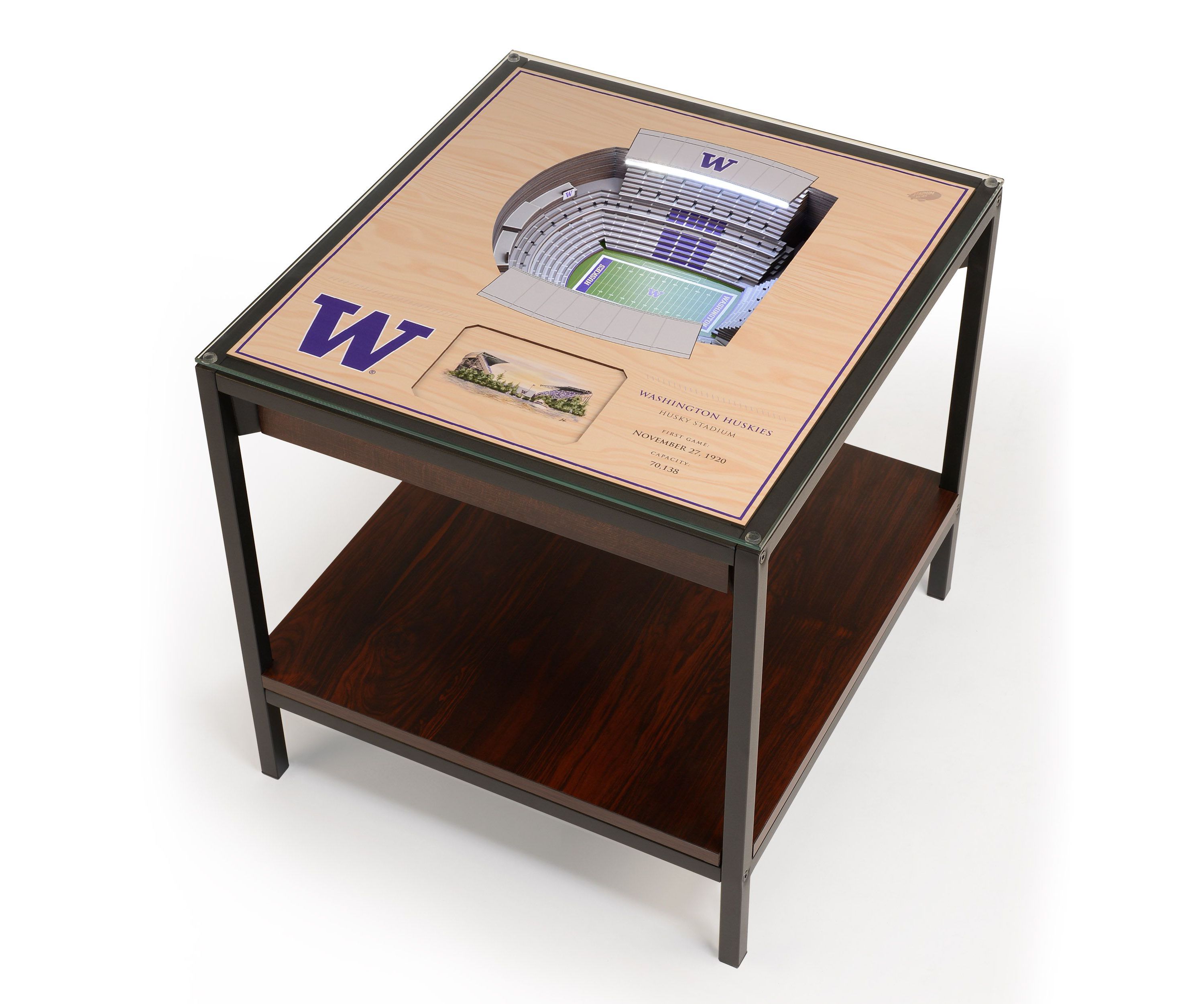 YouTheFan NCAA Washington Huskies 25-Layer StadiumViews Lighted End Table - Husky Stadium