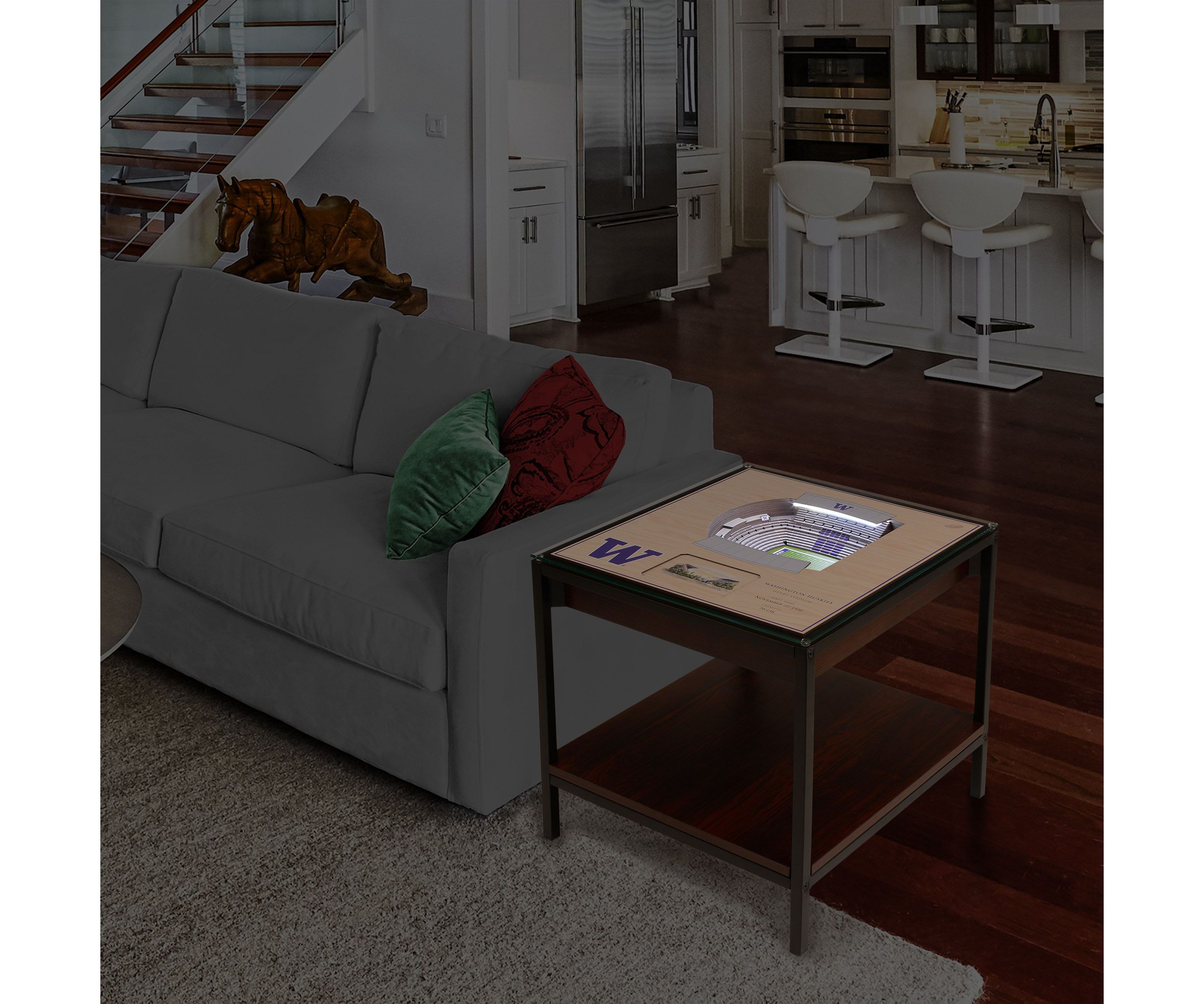 YouTheFan NCAA Washington Huskies 25-Layer StadiumViews Lighted End Table - Husky Stadium