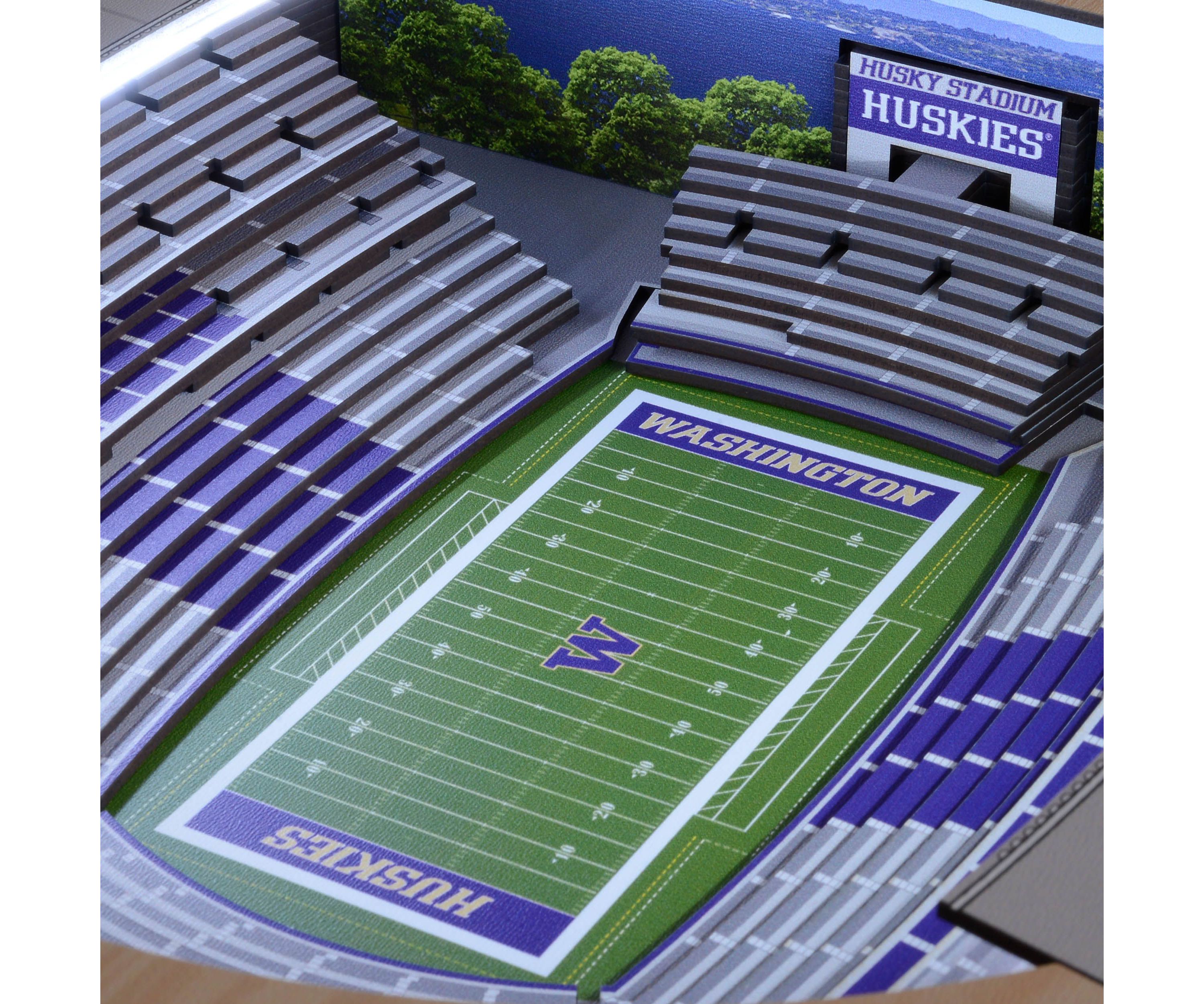 YouTheFan NCAA Washington Huskies 25-Layer StadiumViews Lighted End Table - Husky Stadium