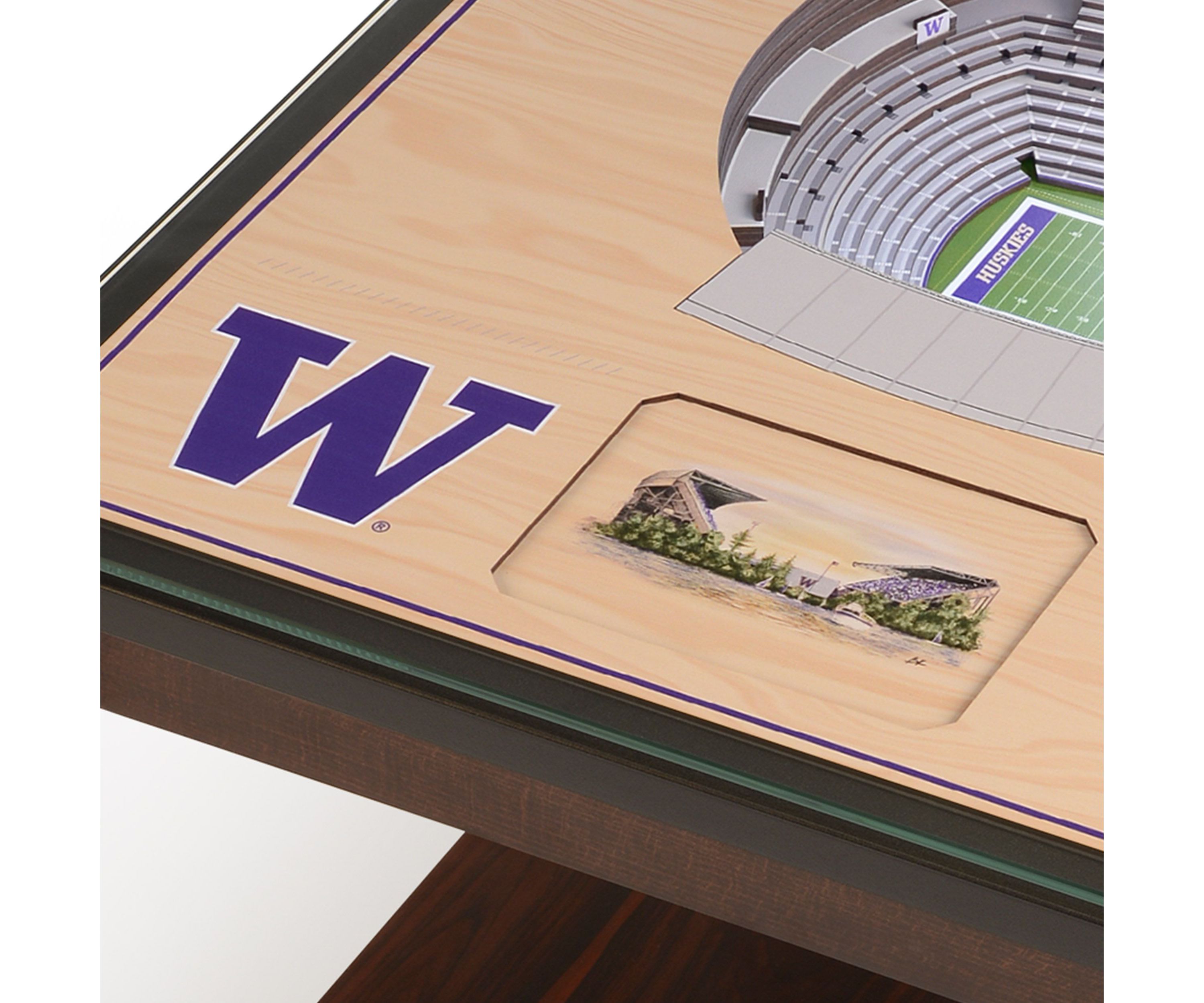 YouTheFan NCAA Washington Huskies 25-Layer StadiumViews Lighted End Table - Husky Stadium