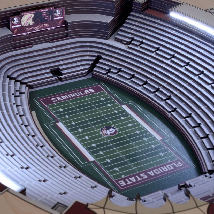 YouTheFan NCAA Florida State Seminoles 25-Layer StadiumViews Lighted End Table - Doak Campbell Stadium