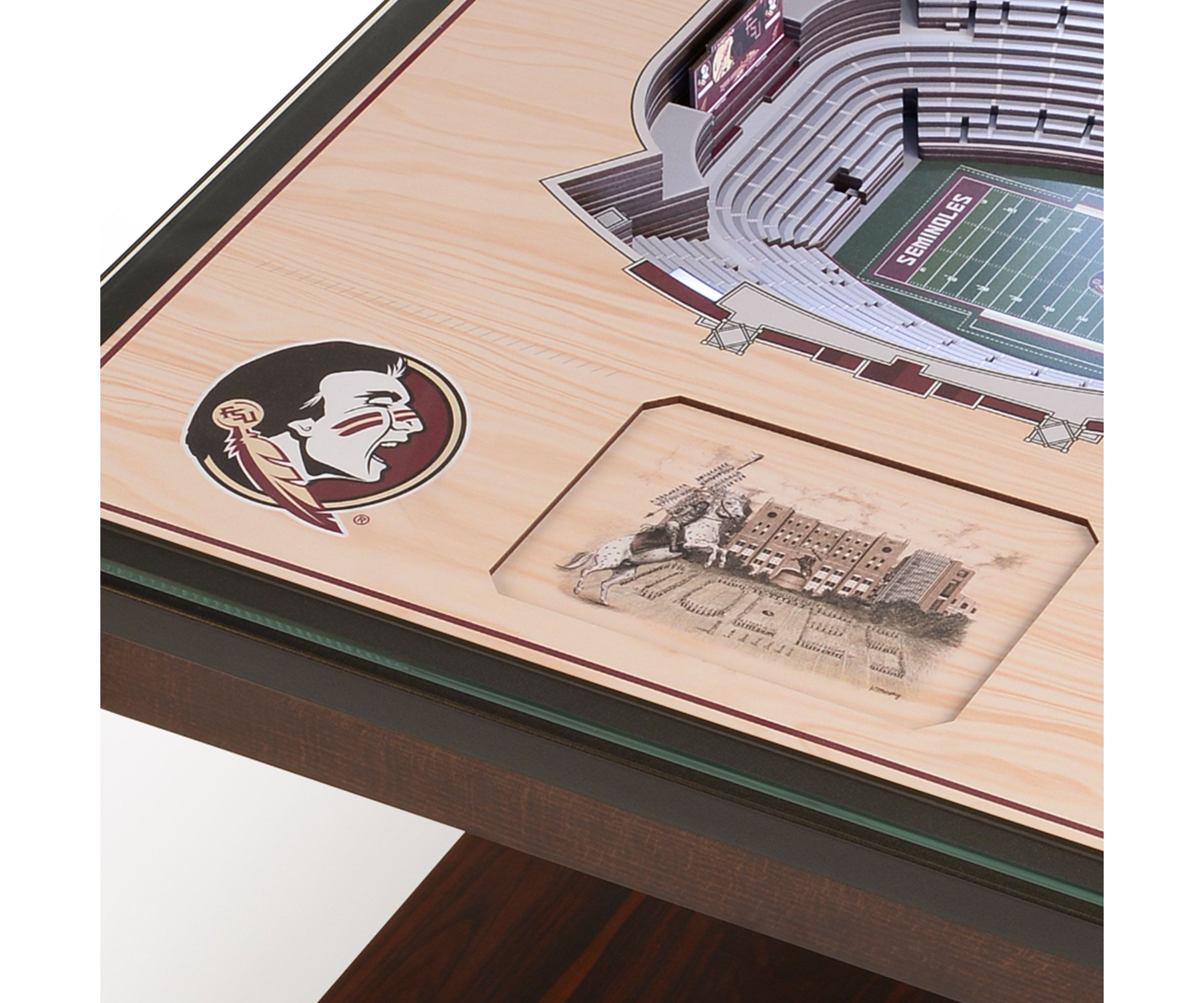 YouTheFan NCAA Florida State Seminoles 25-Layer StadiumViews Lighted End Table - Doak Campbell Stadium