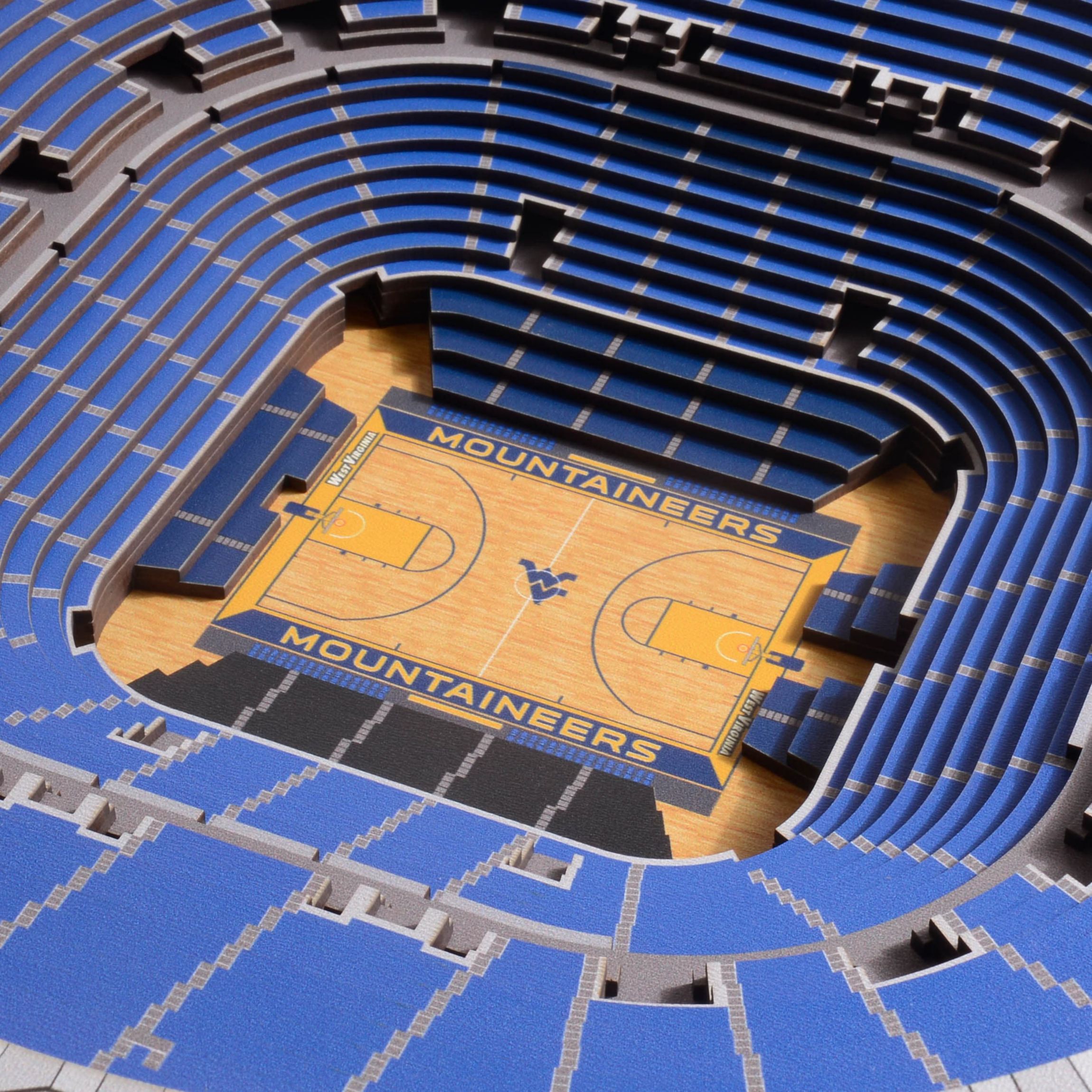 YouTheFan NCAA West Virginia Mountaineers BB 25-Layer StadiumViews 3D Wall Art - WVU Coliseum
