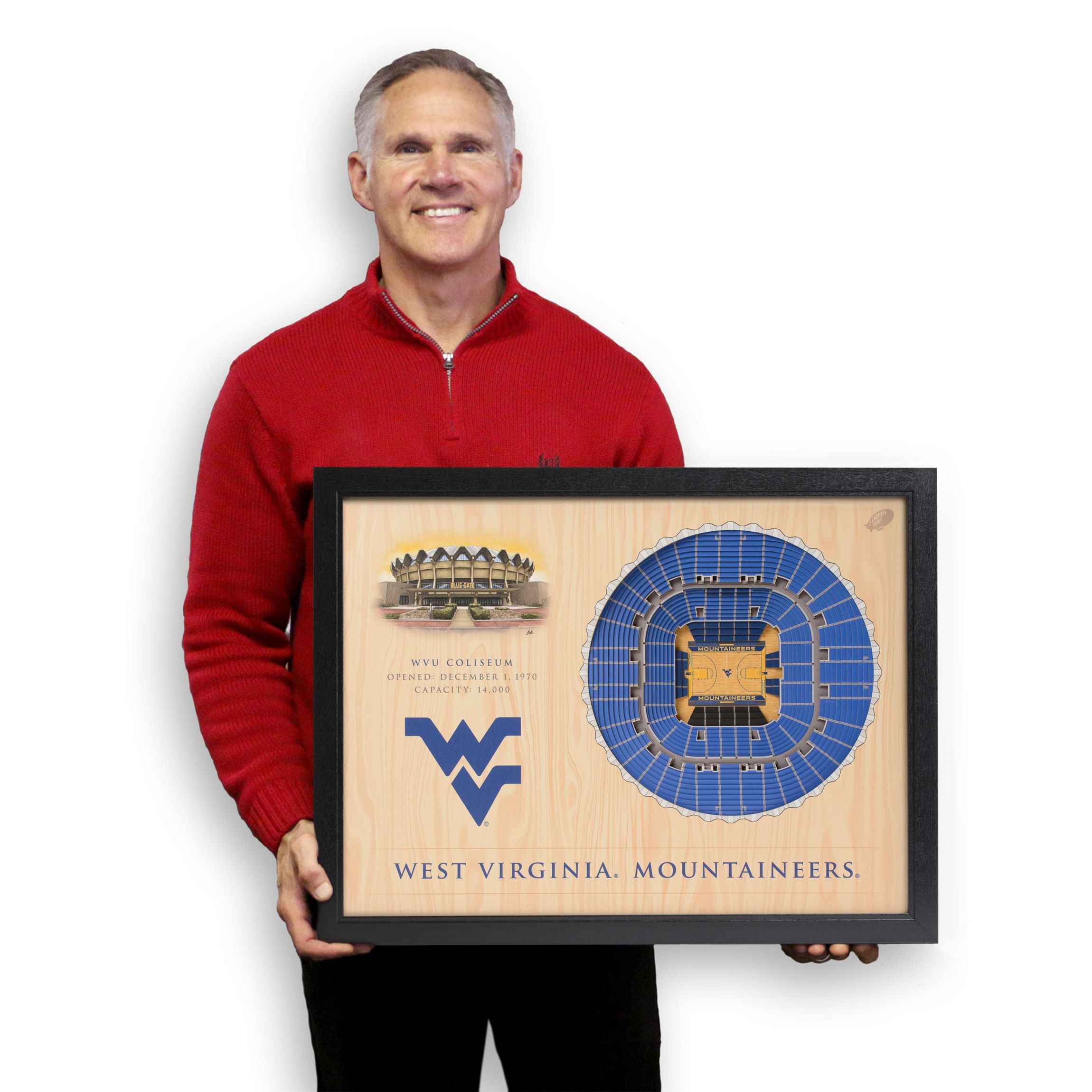 YouTheFan NCAA West Virginia Mountaineers BB 25-Layer StadiumViews 3D Wall Art - WVU Coliseum