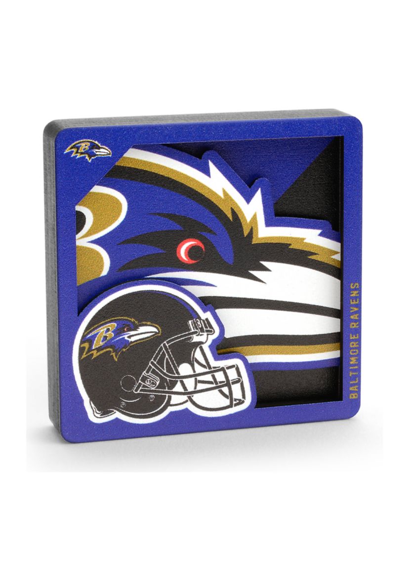 YouTheFan NFL Baltimore Ravens 3D Logo Series Magnets