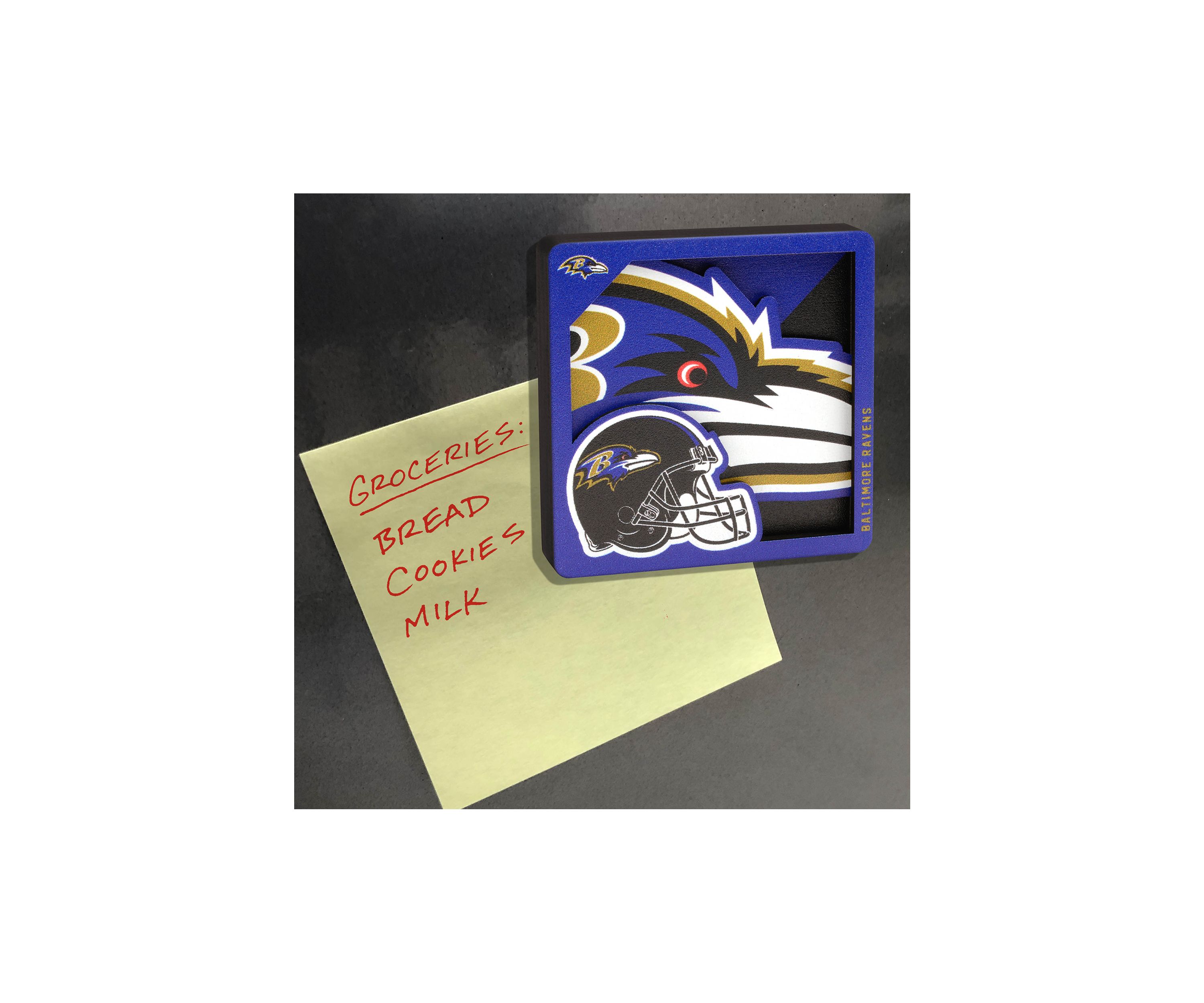 YouTheFan NFL Baltimore Ravens 3D Logo Series Magnets