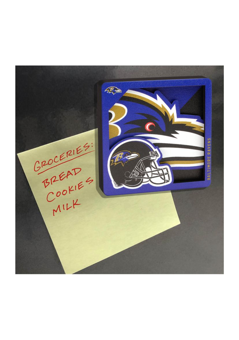 YouTheFan NFL Baltimore Ravens 3D Logo Series Magnets