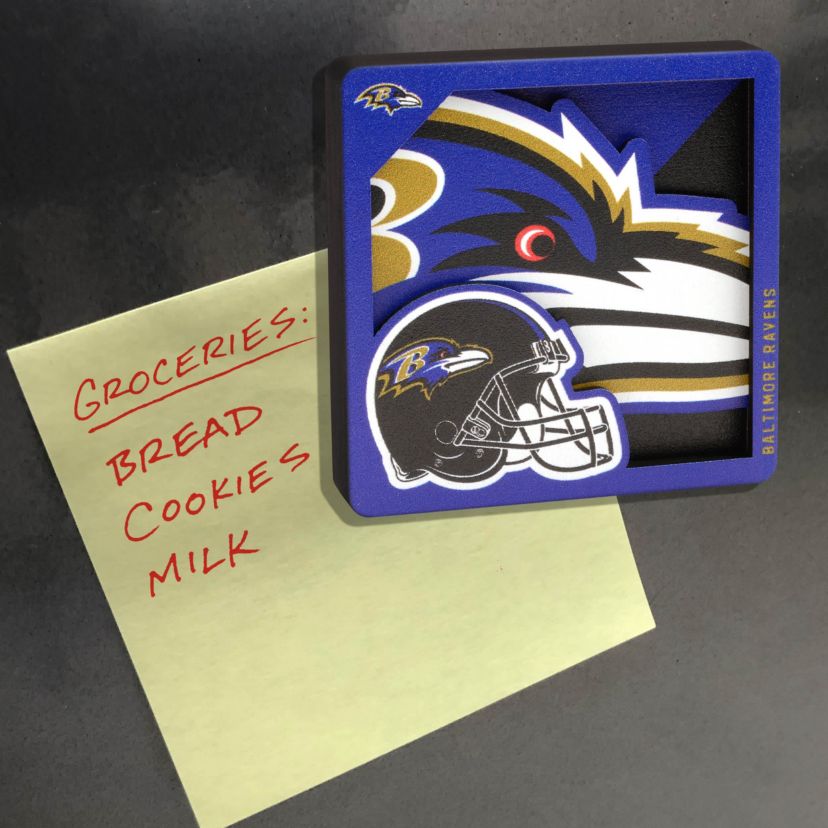 YouTheFan NFL Baltimore Ravens 3D Logo Series Magnets