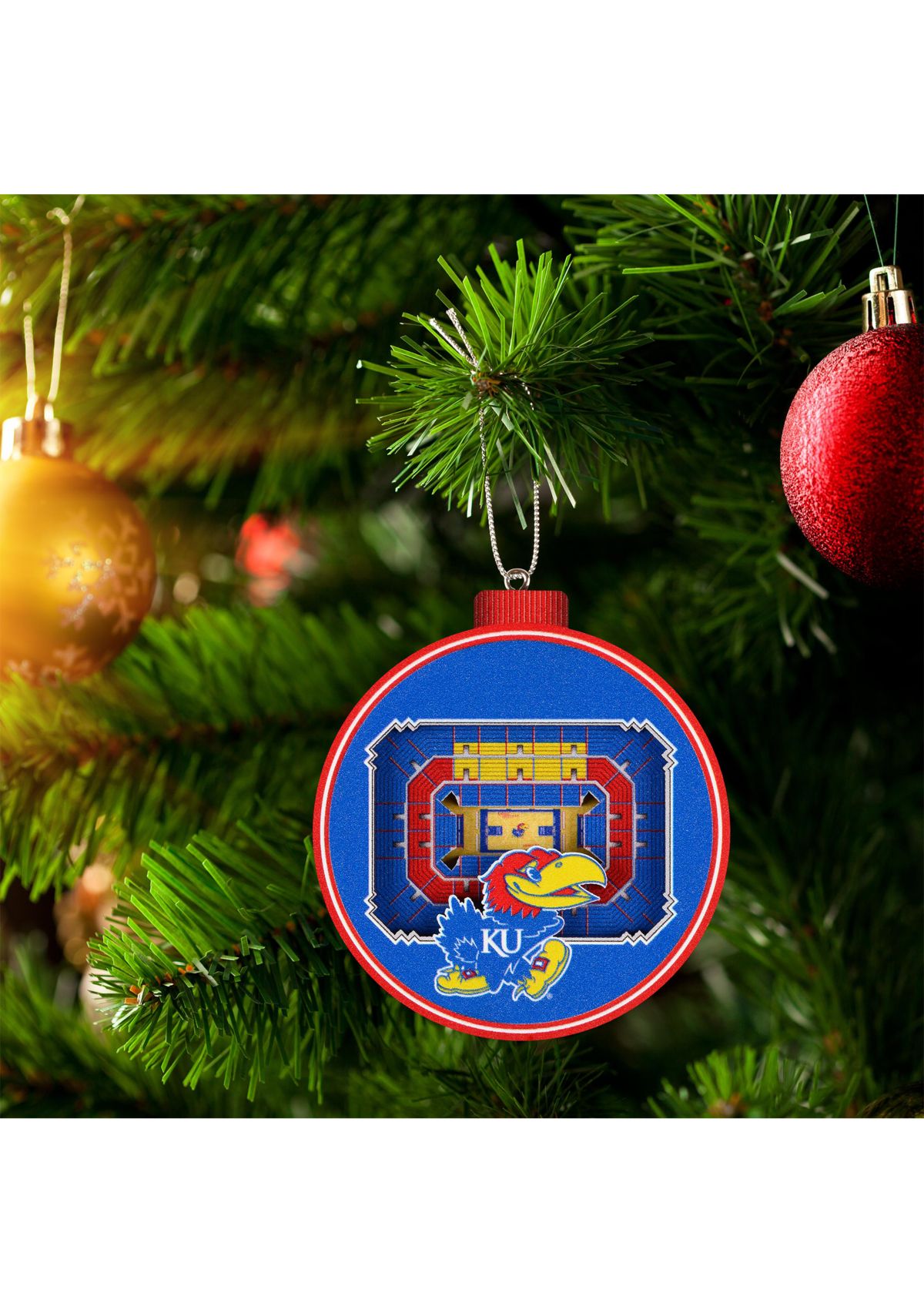 YouTheFan NCAA  Kansas Jayhawks 3D StadiumView Ornament - Allen Fieldhouse