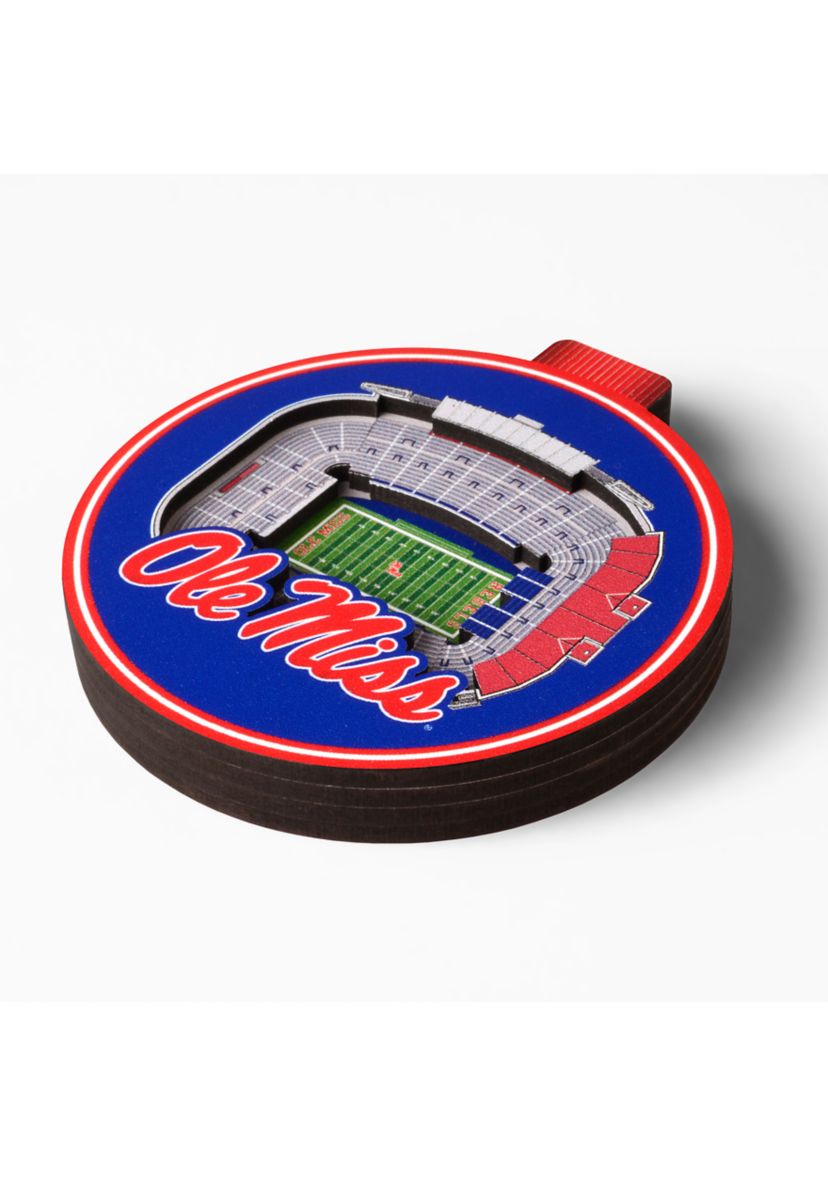 Ole Miss Rebels YouTheFan NCAA Mississippi Rebels 3D StadiumView Ornament - Vaught Hemingway Stadium