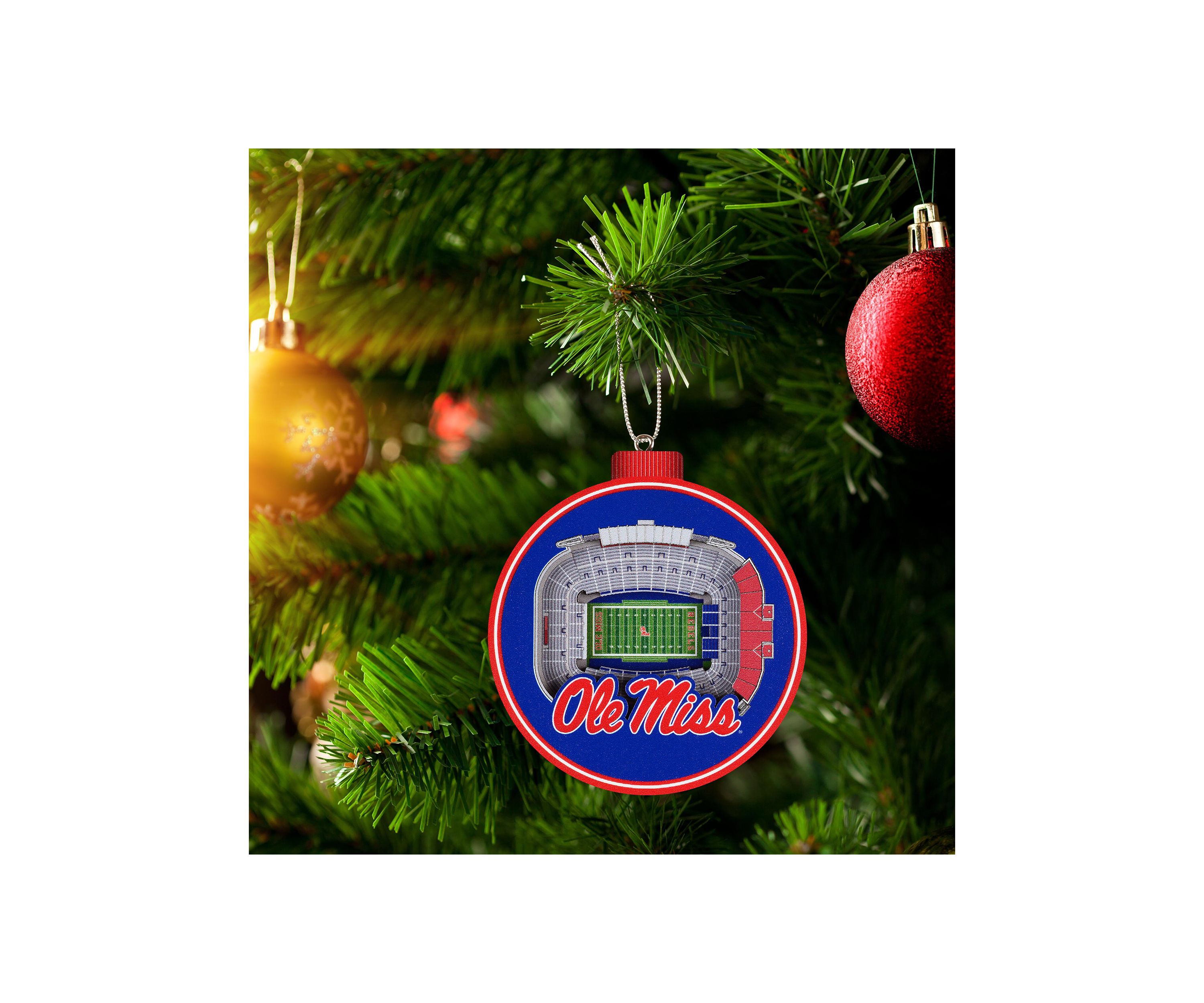 Ole Miss Rebels YouTheFan NCAA Mississippi Rebels 3D StadiumView Ornament - Vaught Hemingway Stadium