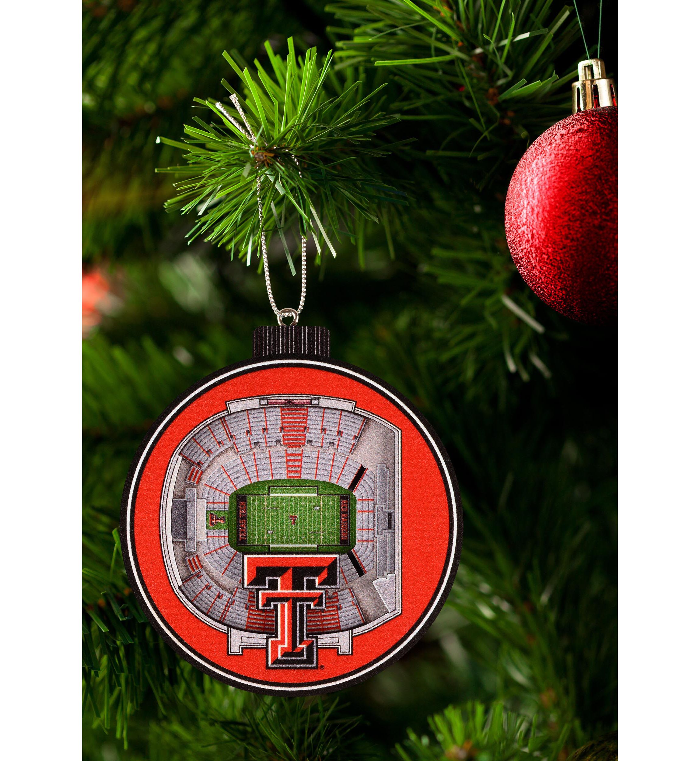YouTheFan NCAA Texas Tech Red Raiders 3D StadiumView Ornament - Jones AT&T Stadium
