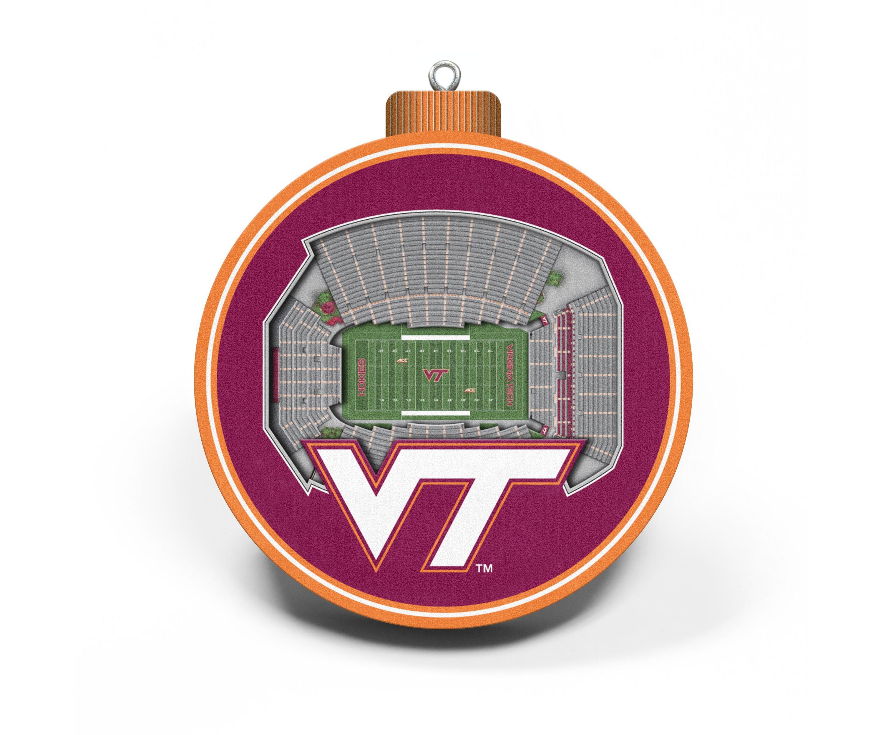 YouTheFan NCAA Virginia Tech Hokies 3D StadiumView Ornament  - Lane Stadium Worsham Field