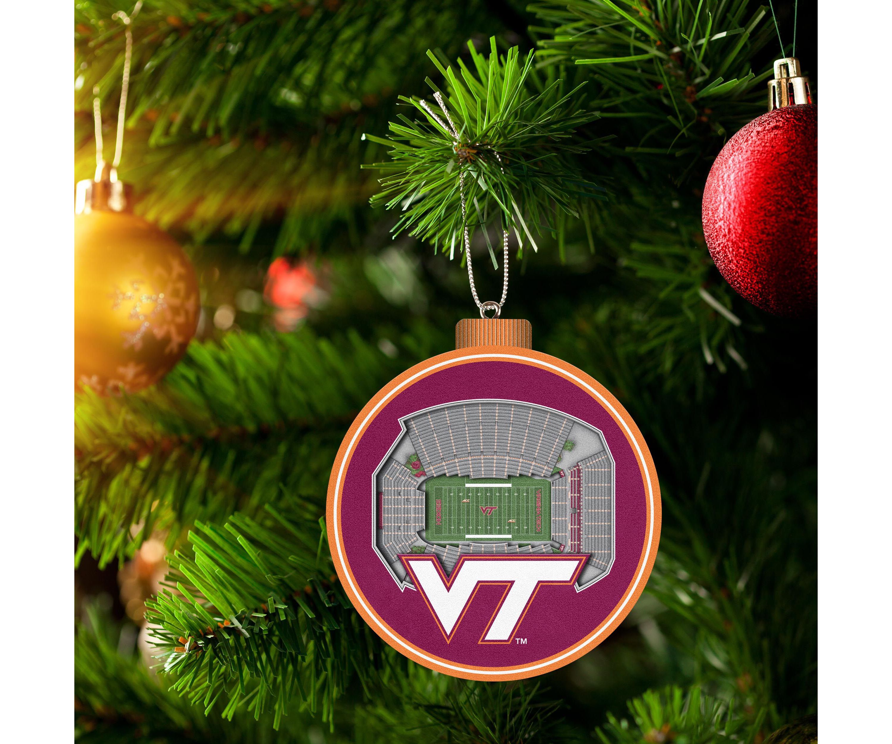 YouTheFan NCAA Virginia Tech Hokies 3D StadiumView Ornament  - Lane Stadium Worsham Field