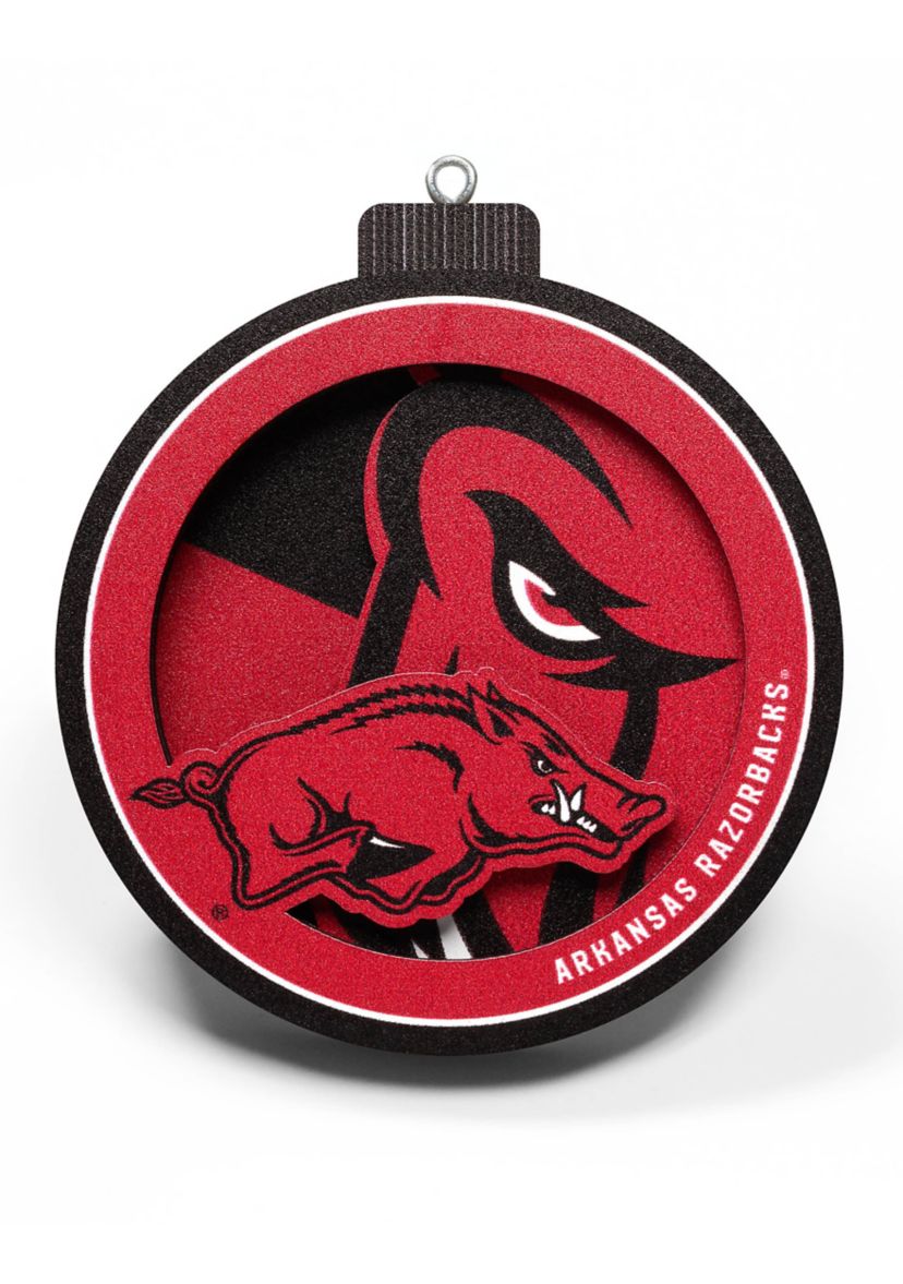 YouTheFan NCAA Arkansas Razorbacks 3D Logo Series Ornaments