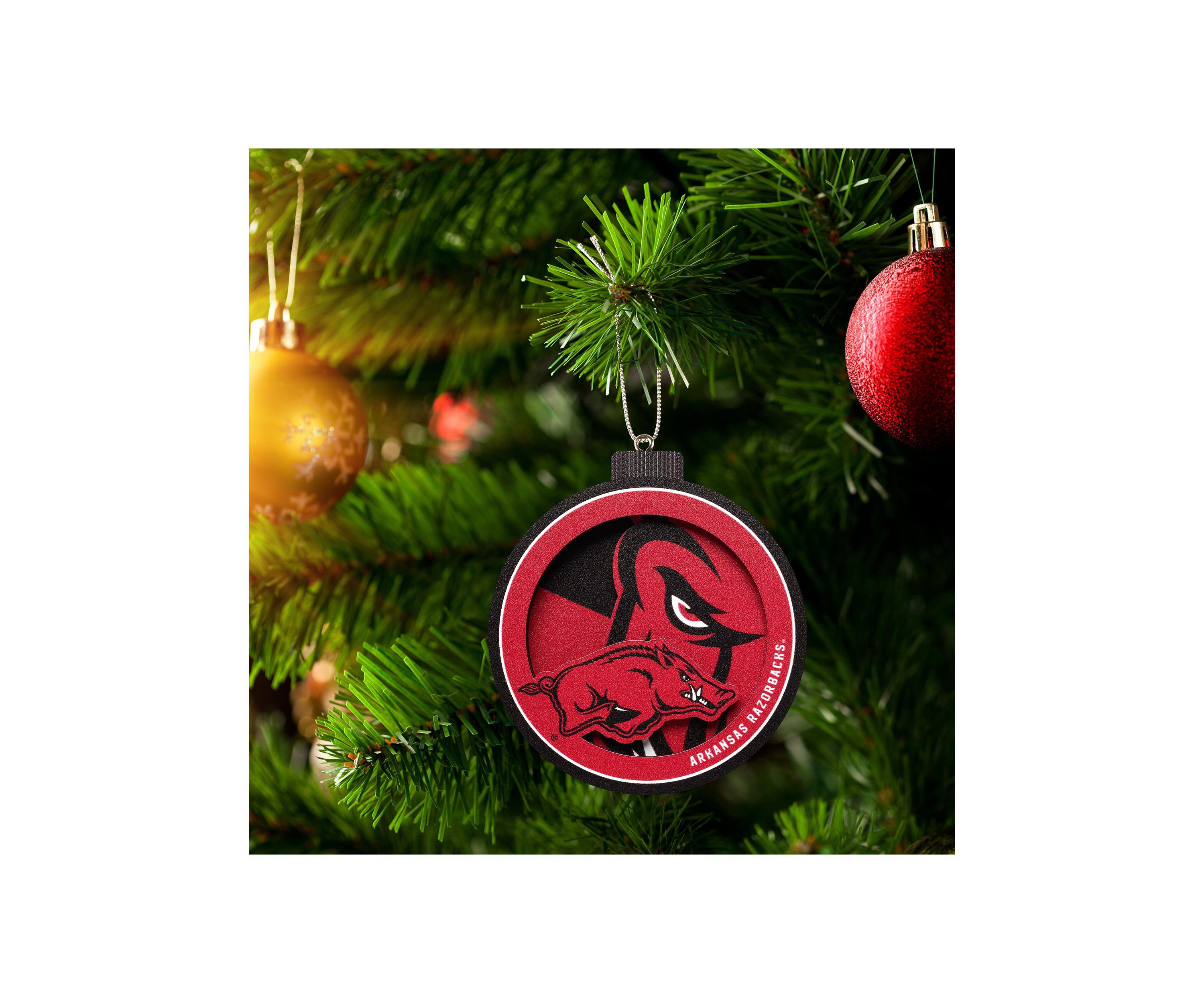 YouTheFan NCAA Arkansas Razorbacks 3D Logo Series Ornaments