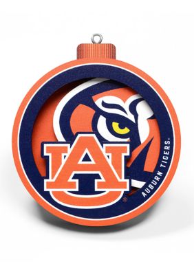 YouTheFan NCAA Auburn Tigers 3D Logo Series Ornaments