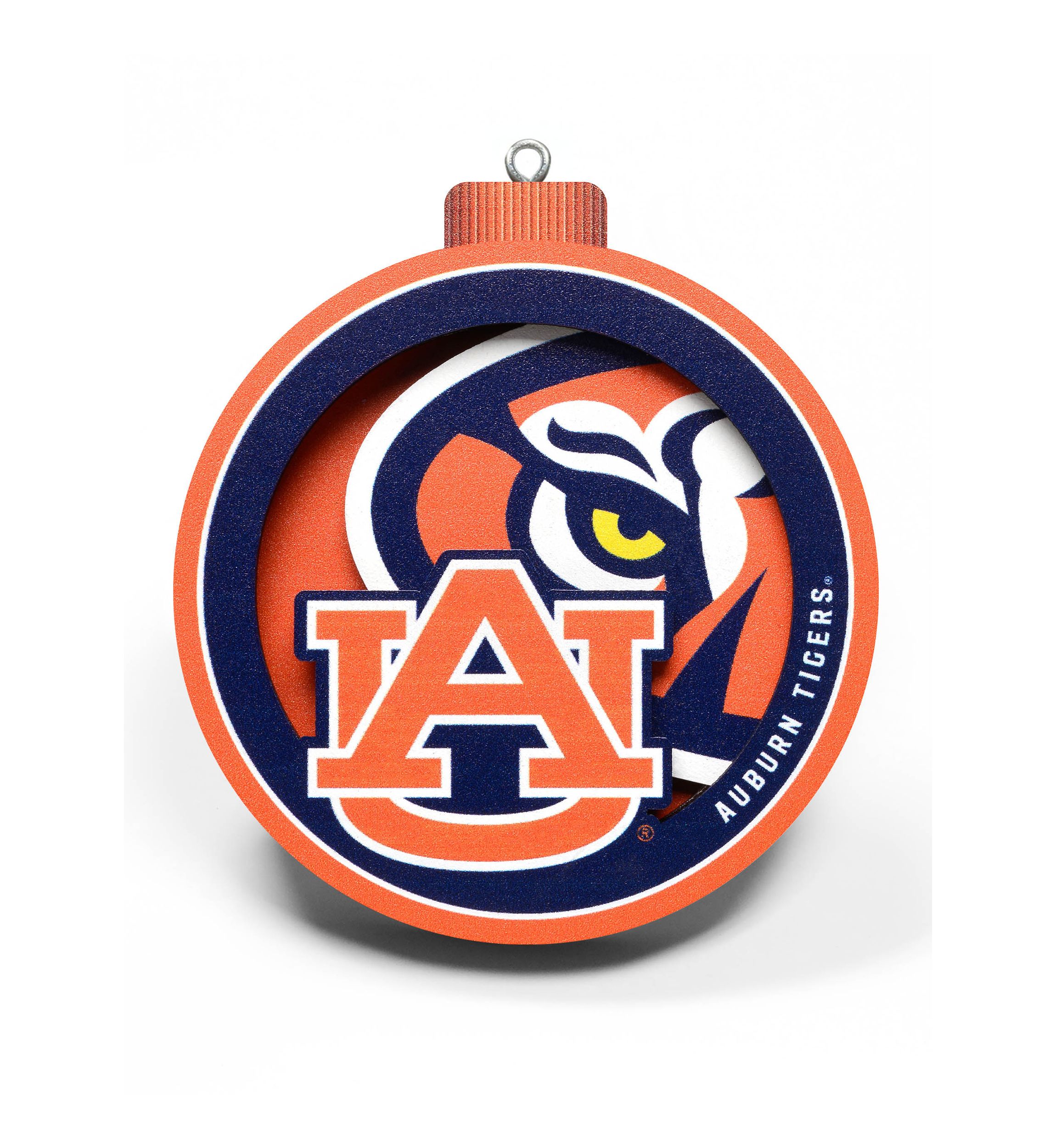 YouTheFan NCAA Auburn Tigers 3D Logo Series Ornaments