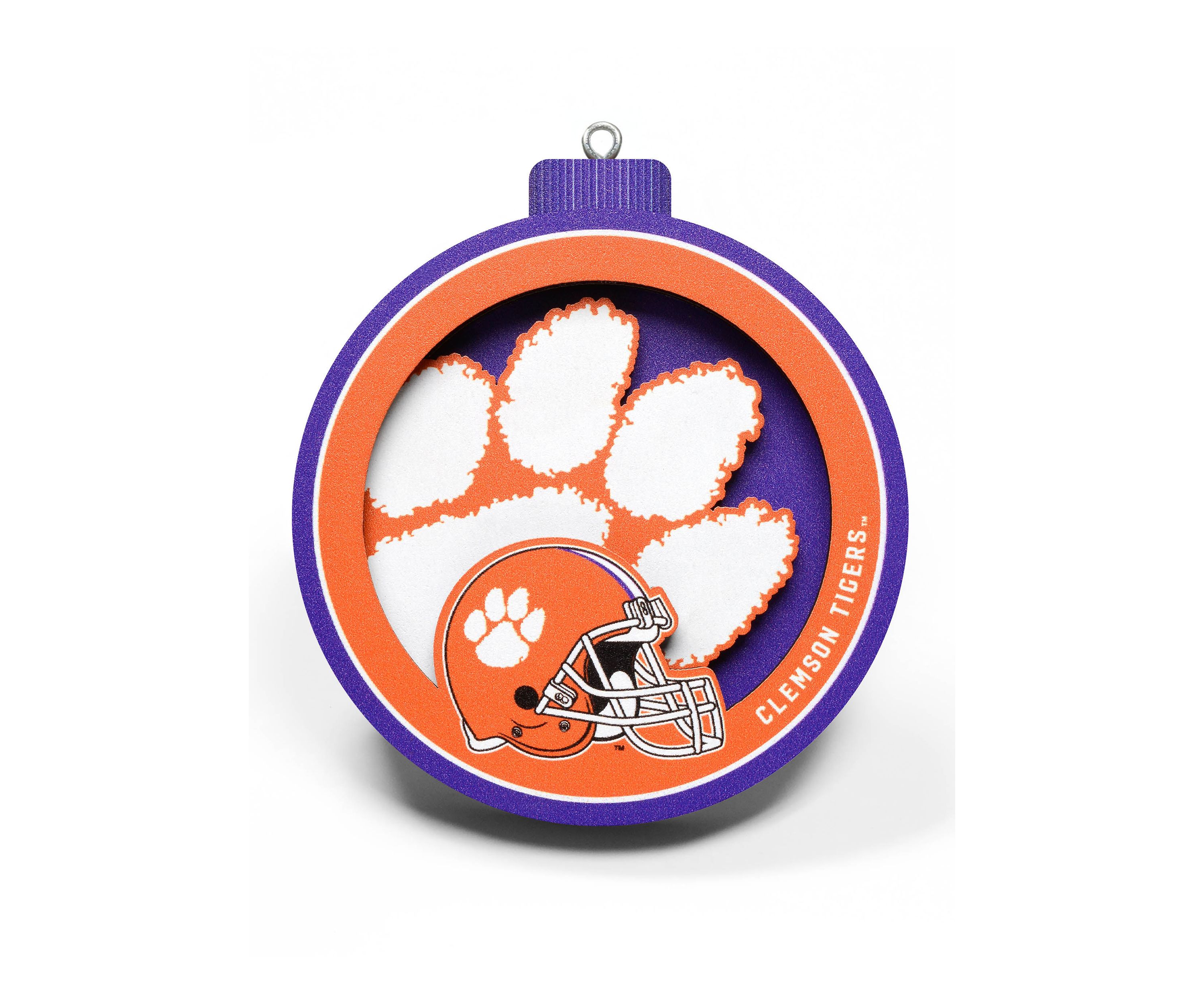 YouTheFan NCAA Clemson Tigers 3D Logo Series Ornaments