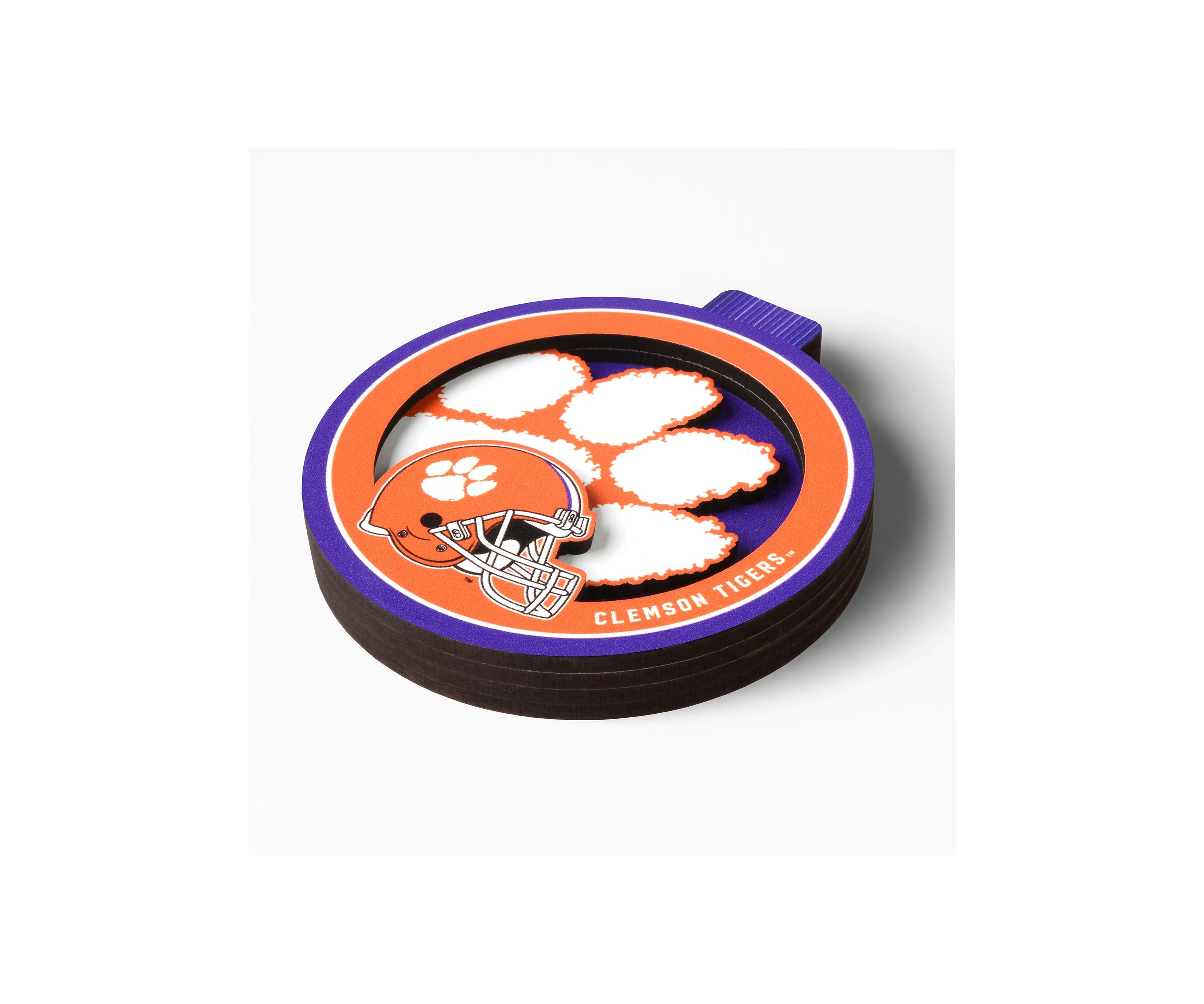 YouTheFan NCAA Clemson Tigers 3D Logo Series Ornaments