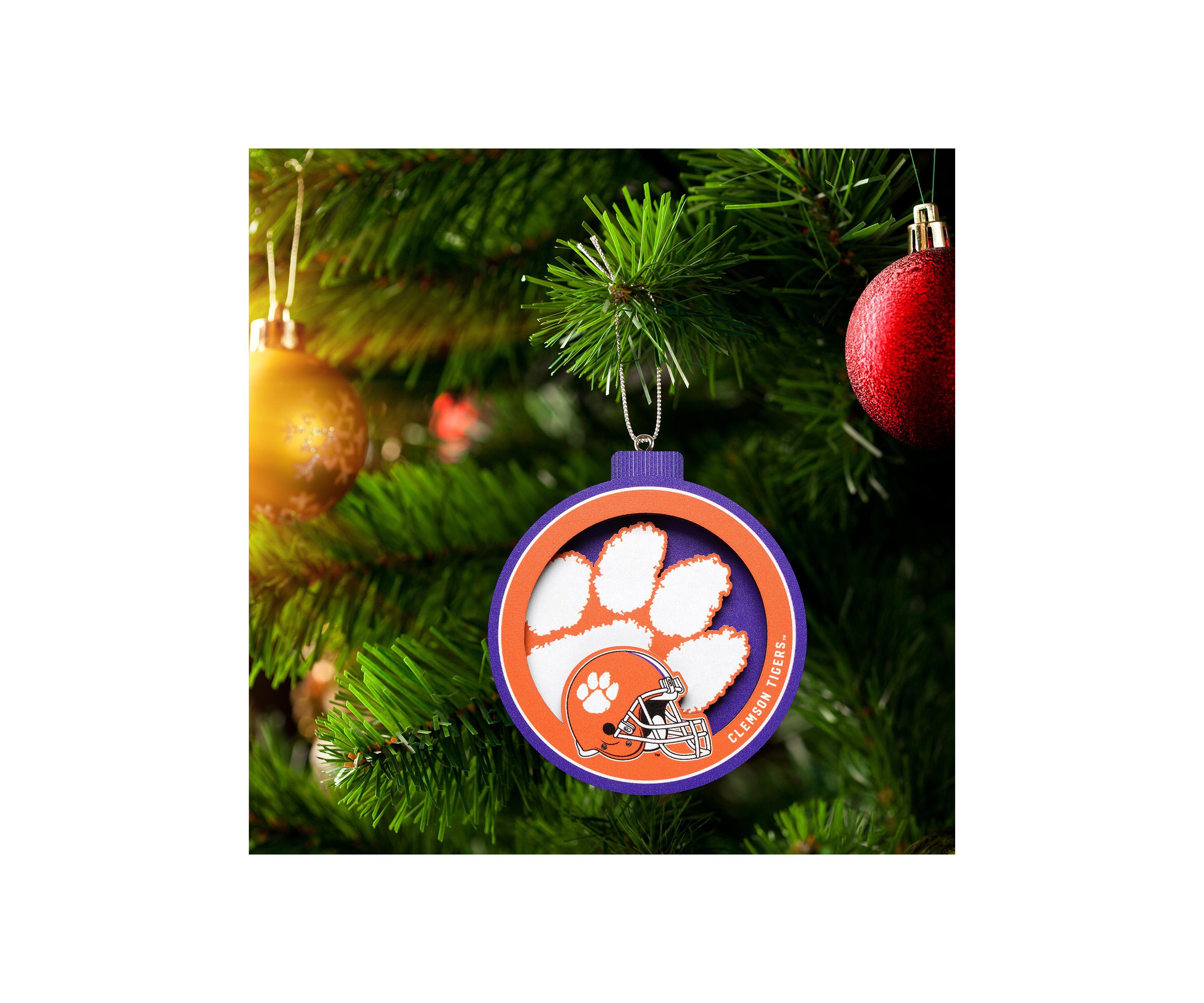 YouTheFan NCAA Clemson Tigers 3D Logo Series Ornaments
