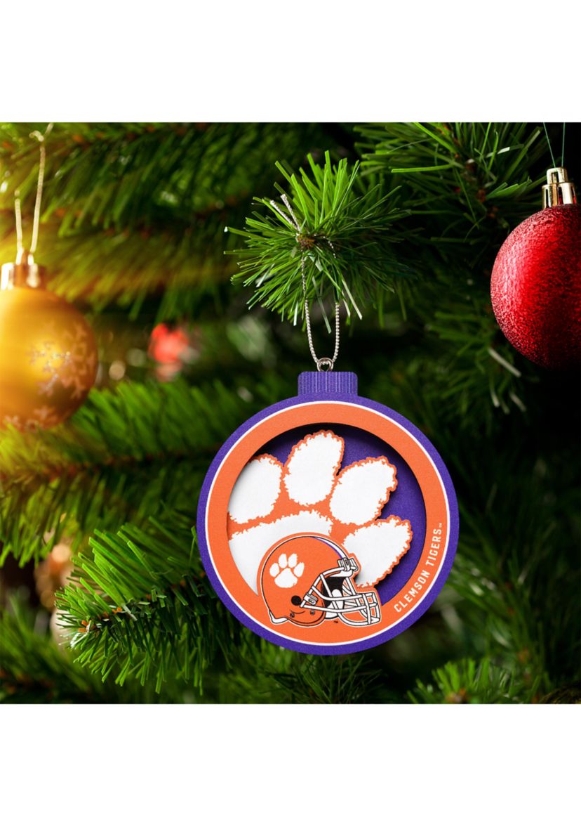 YouTheFan NCAA Clemson Tigers 3D Logo Series Ornaments