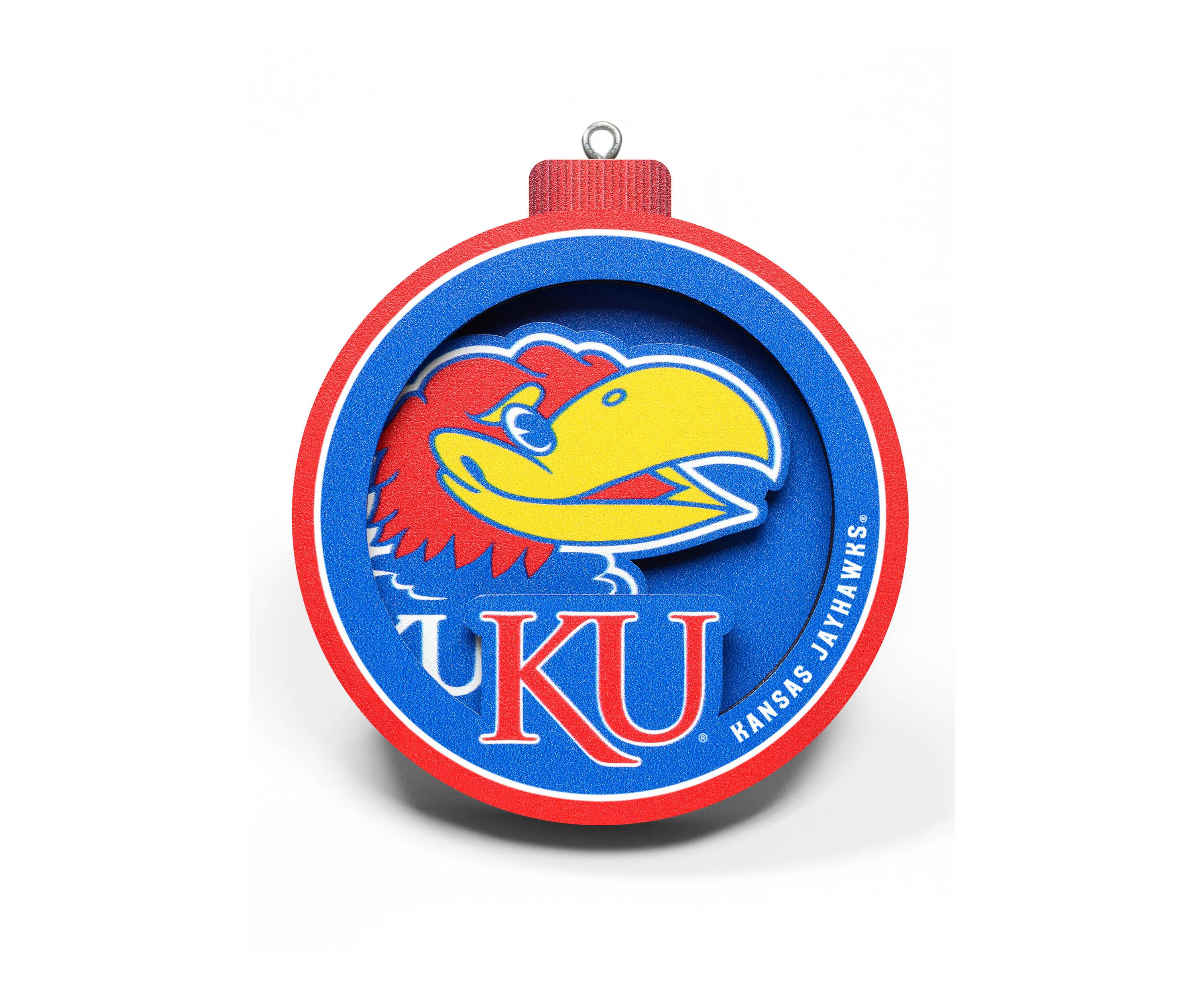YouTheFan NCAA Kansas Jayhawks 3D Logo Series Ornaments